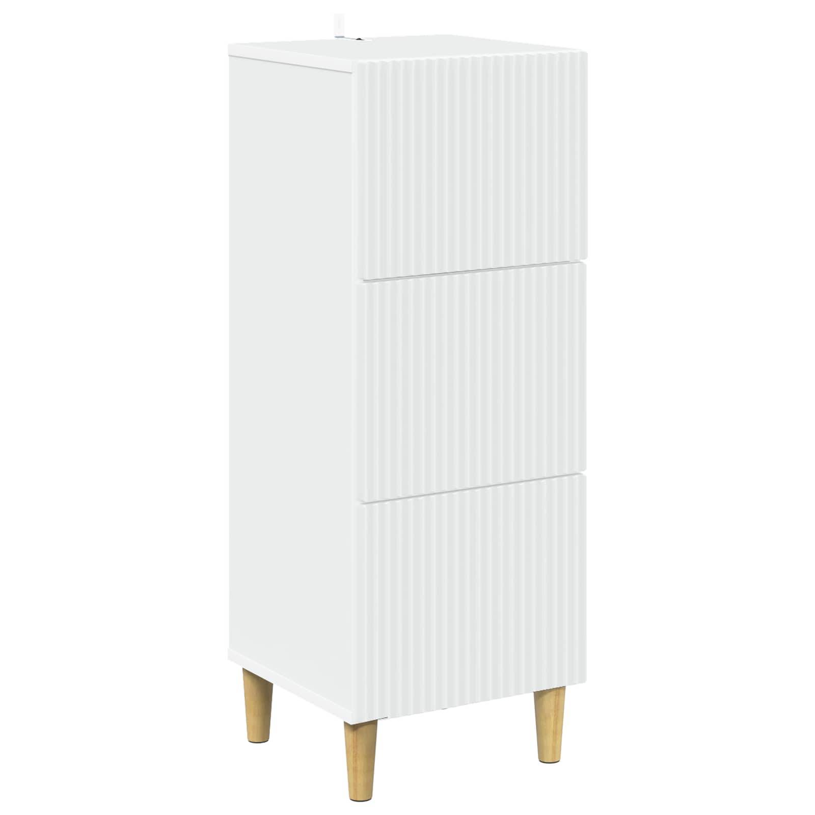 vidaXL Schubladenschrank Weiß 33 x 34,5 x 90 cm Holzwerkstoff