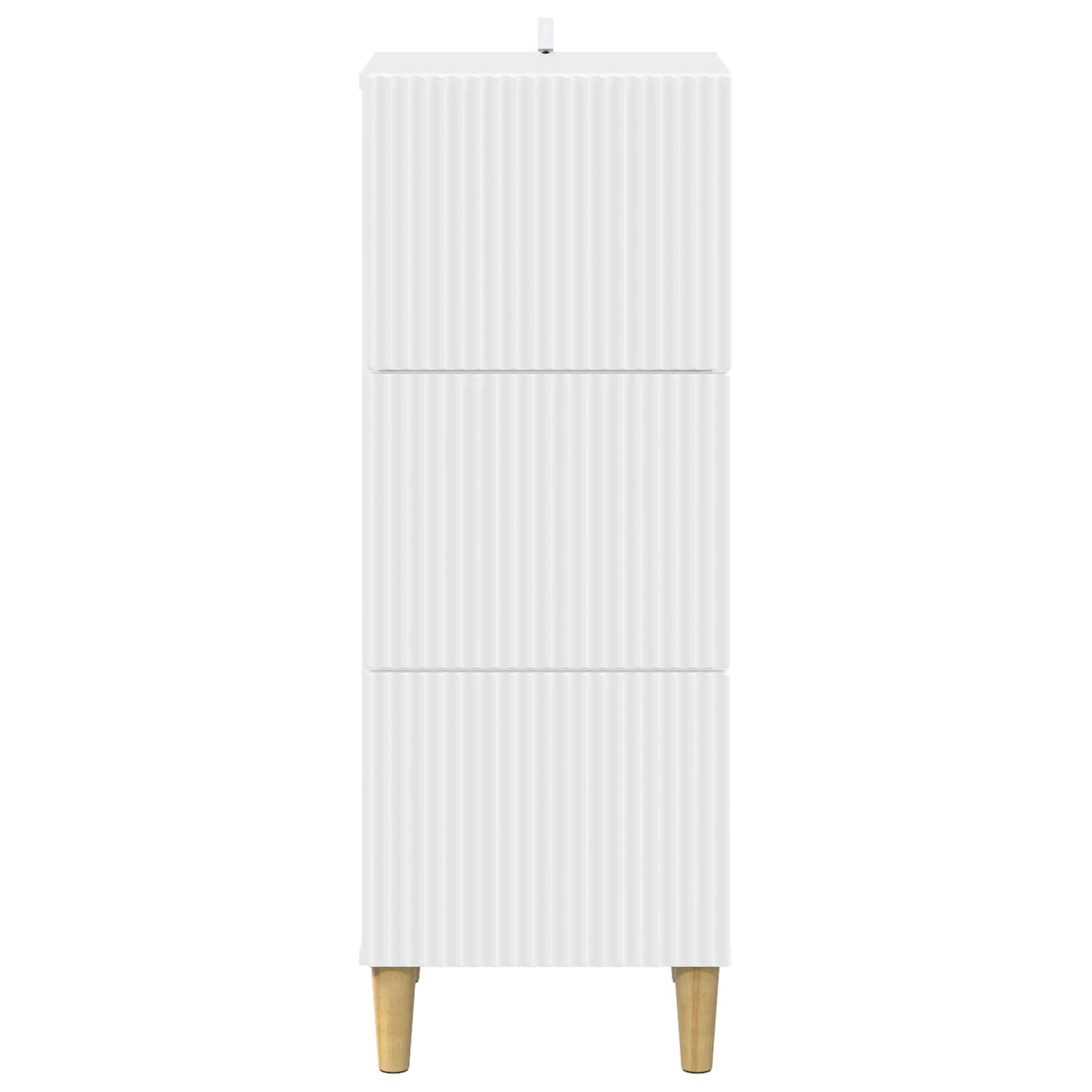 vidaXL Schubladenschrank Weiß 33 x 34,5 x 90 cm Holzwerkstoff
