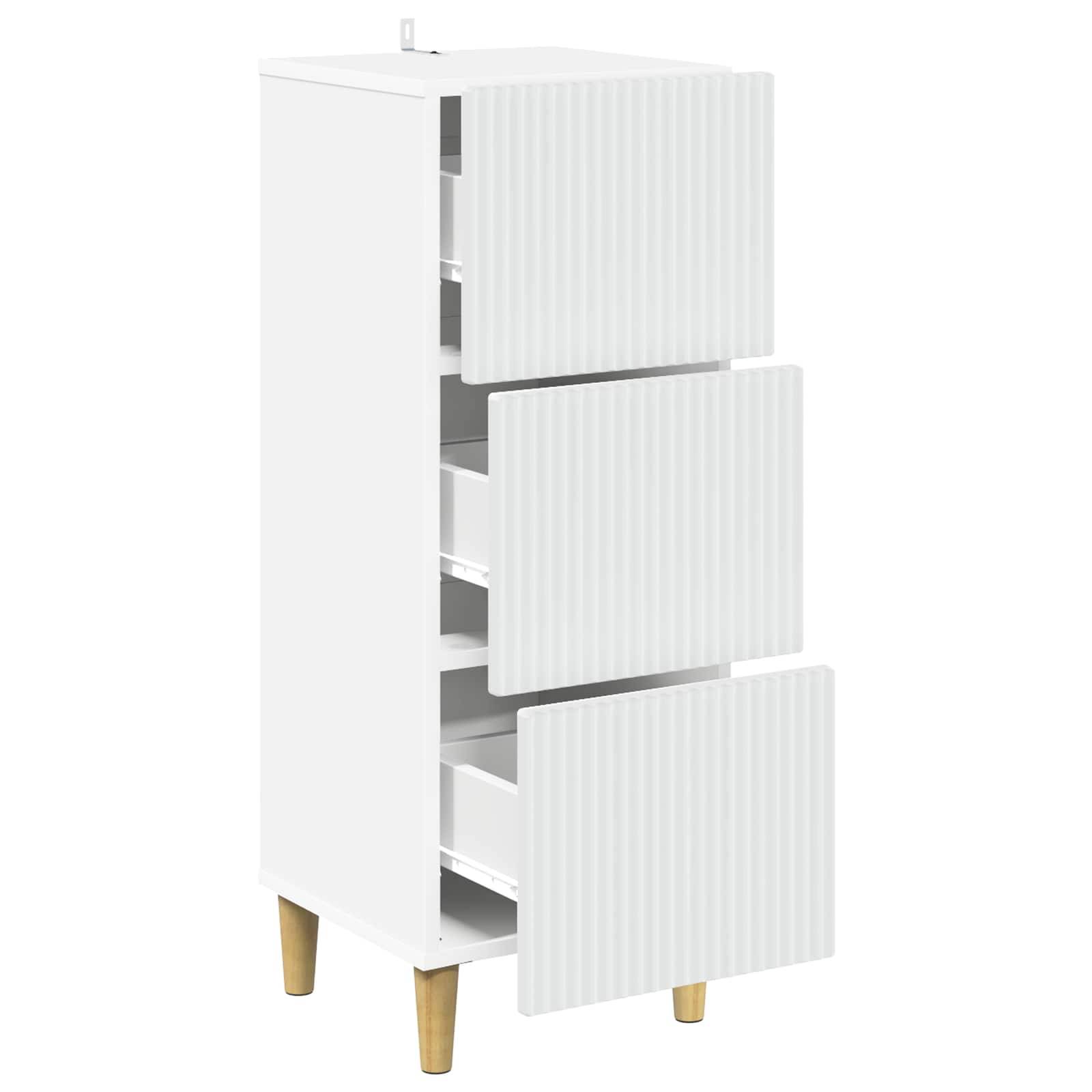 vidaXL Schubladenschrank Weiß 33 x 34,5 x 90 cm Holzwerkstoff