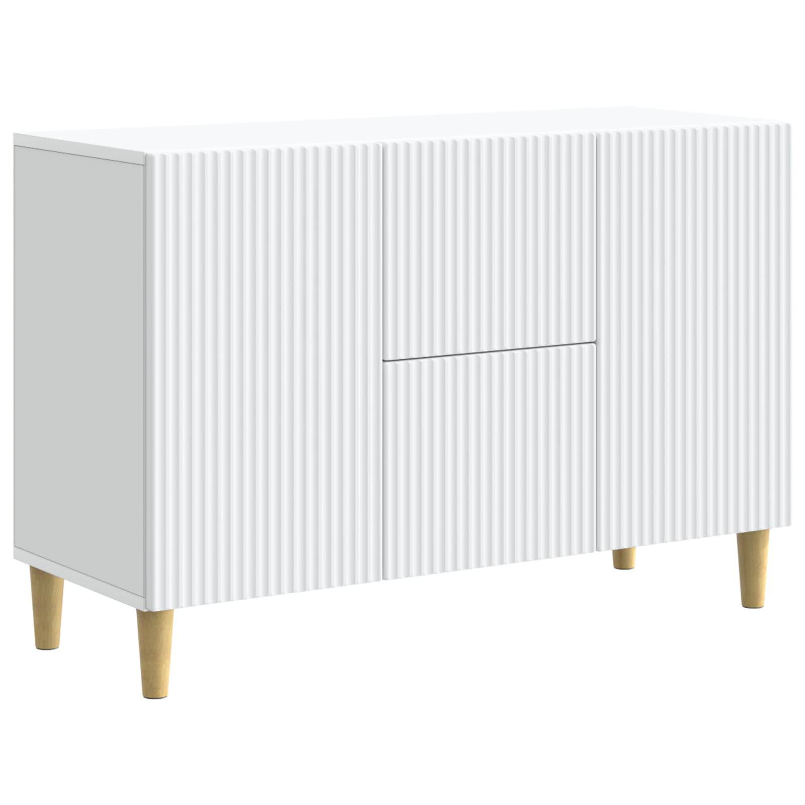 vidaXL Sideboard mit Schubladen Weiß 89 x 34,5 x 60 cm Holzwerkstoff