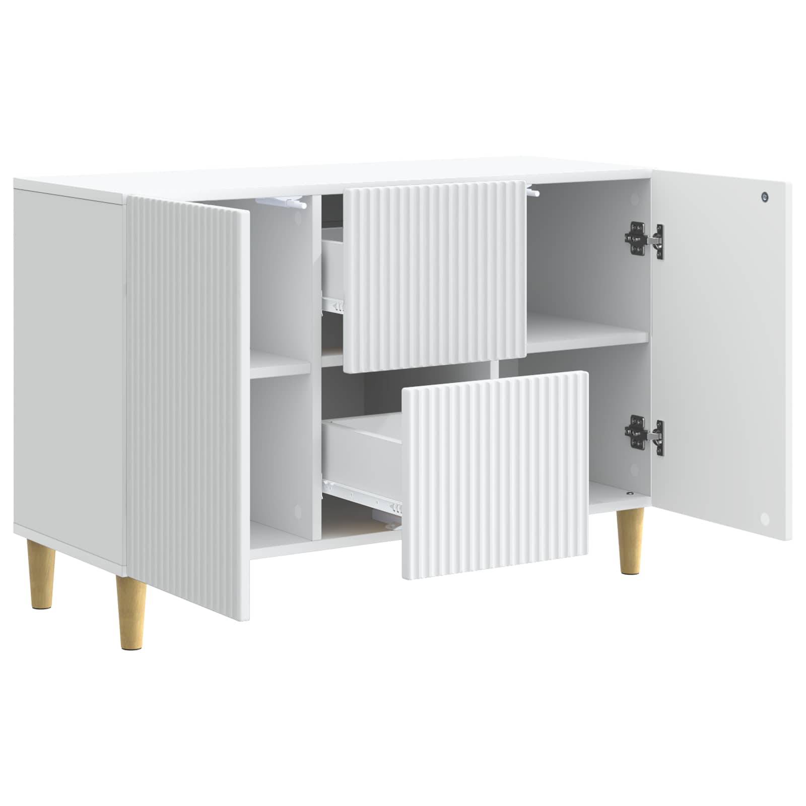 vidaXL Sideboard mit Schubladen Weiß 89 x 34,5 x 60 cm Holzwerkstoff