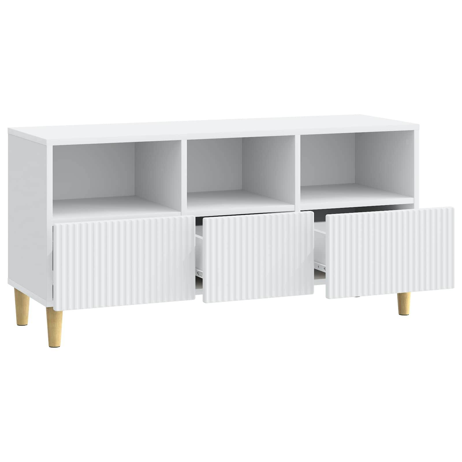 vidaXL TV-Schränk mit Schubladen Weiß 102 x 34,5 x 50 cm Holzwerkstoff
