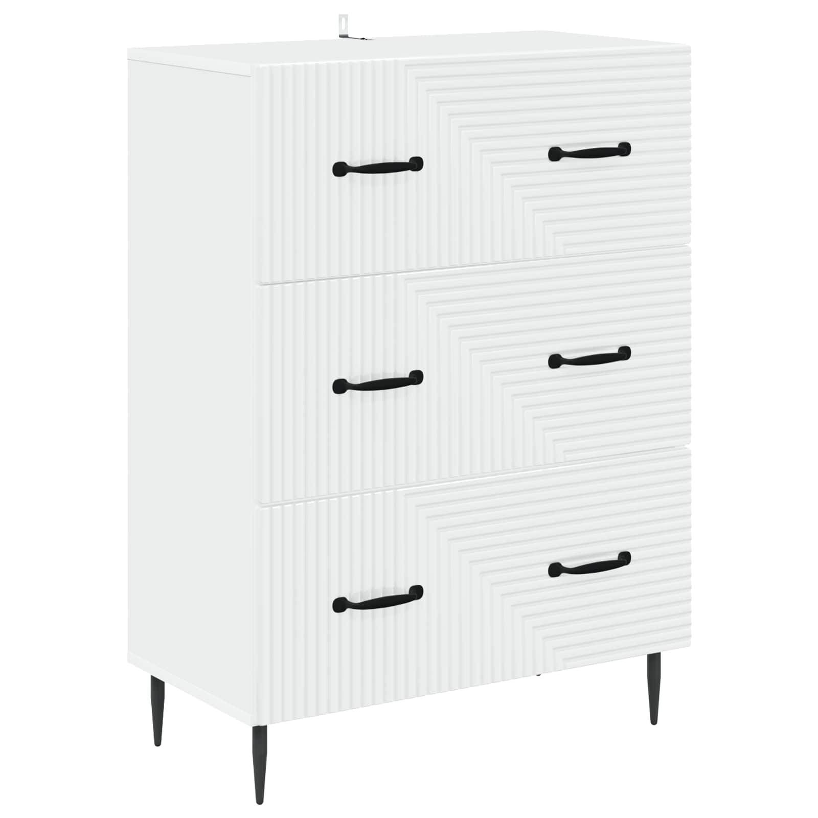 vidaXL Schubladenschrank Weiß 66 x 34,5 x 89,5 cm Holzwerkstoff