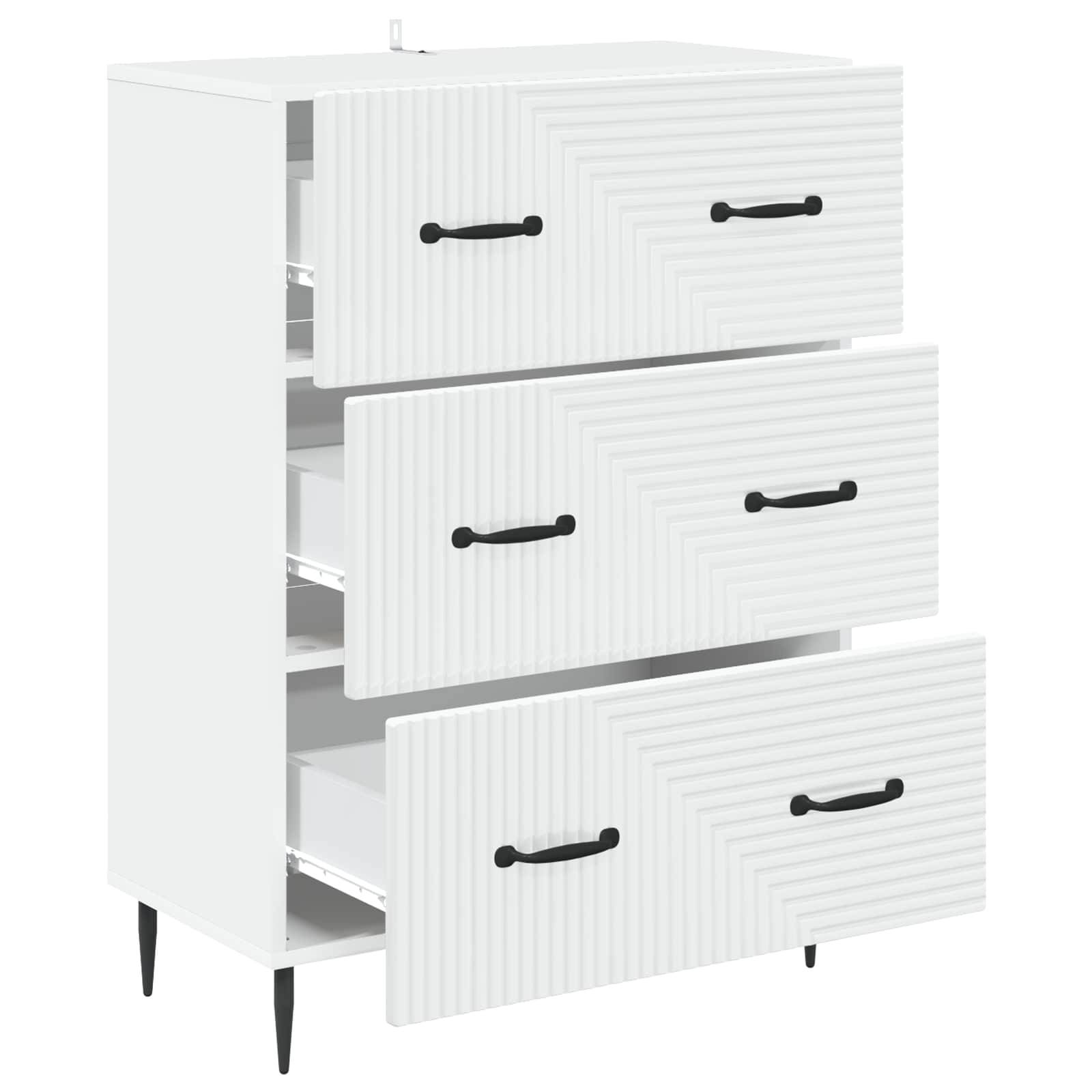 vidaXL Schubladenschrank Weiß 66 x 34,5 x 89,5 cm Holzwerkstoff