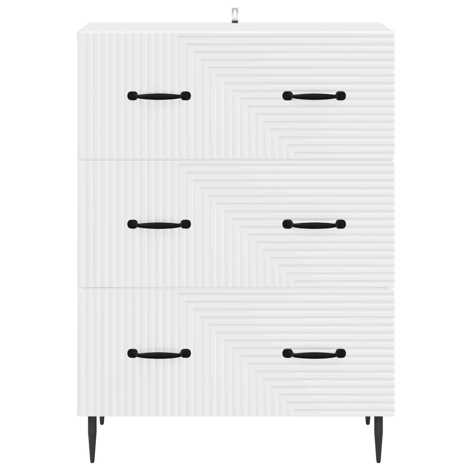 vidaXL Schubladenschrank Weiß 66 x 34,5 x 89,5 cm Holzwerkstoff