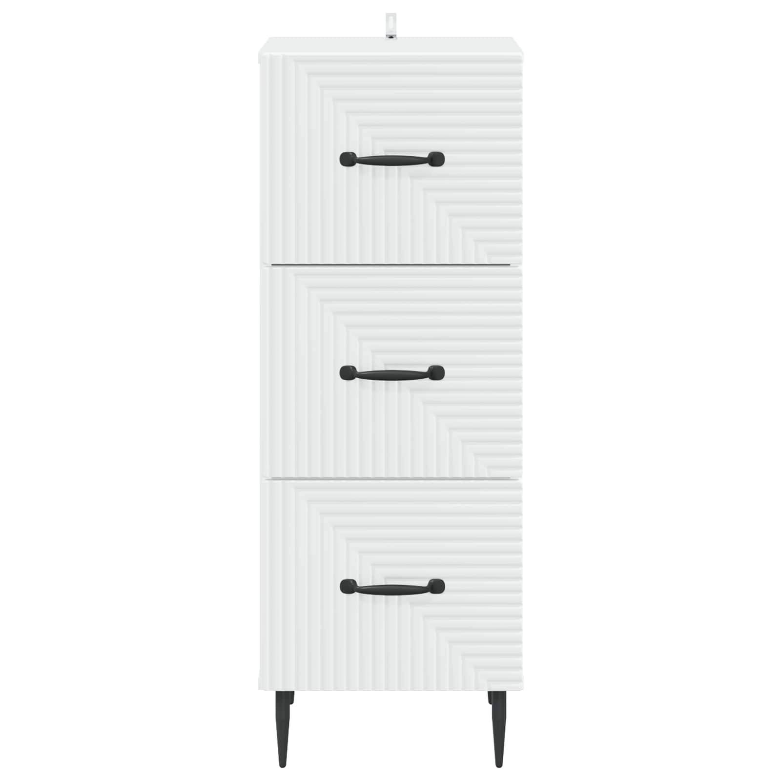 vidaXL Schubladenschrank Weiß 33 x 34,5 x 89,5 cm Holzwerkstoff