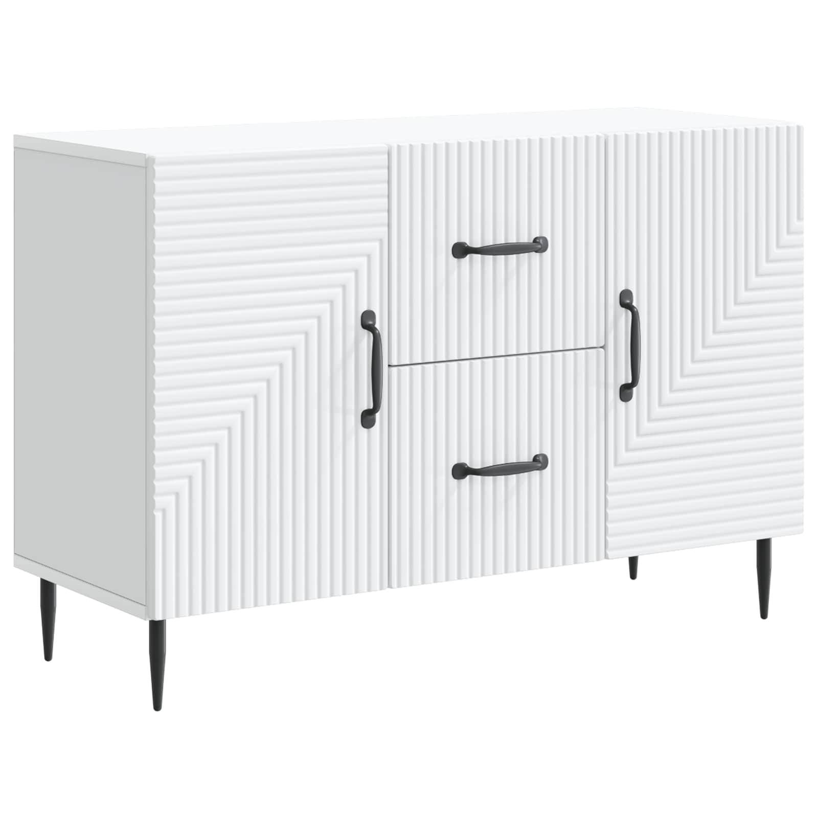 vidaXL Sideboard mit Schubladen Weiß 89 x 34,5 x 60 cm Holzwerkstoff