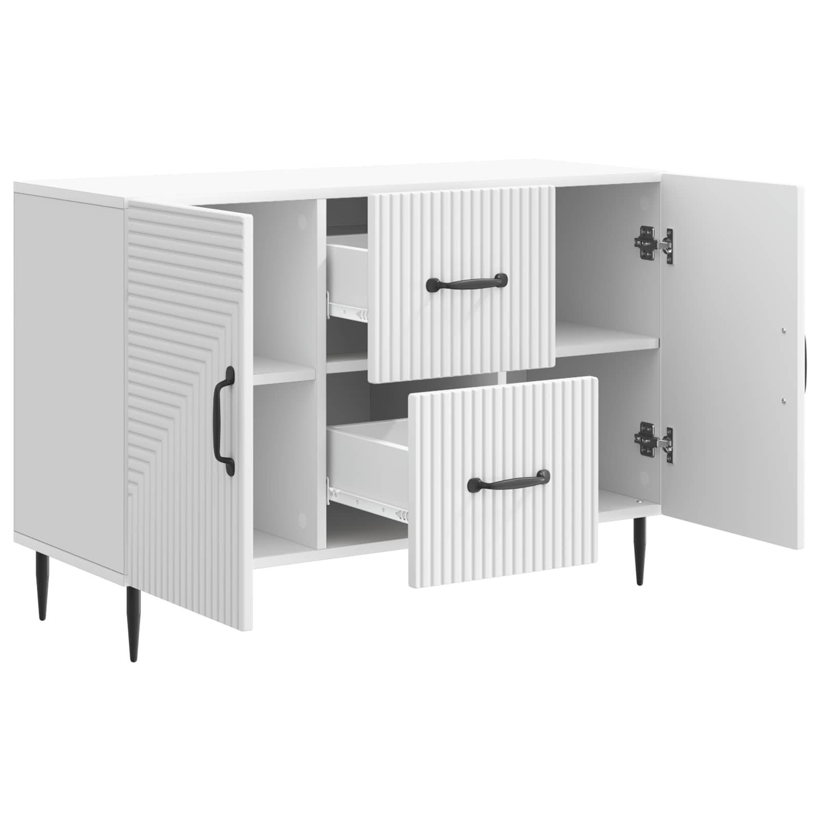 vidaXL Sideboard mit Schubladen Weiß 89 x 34,5 x 60 cm Holzwerkstoff