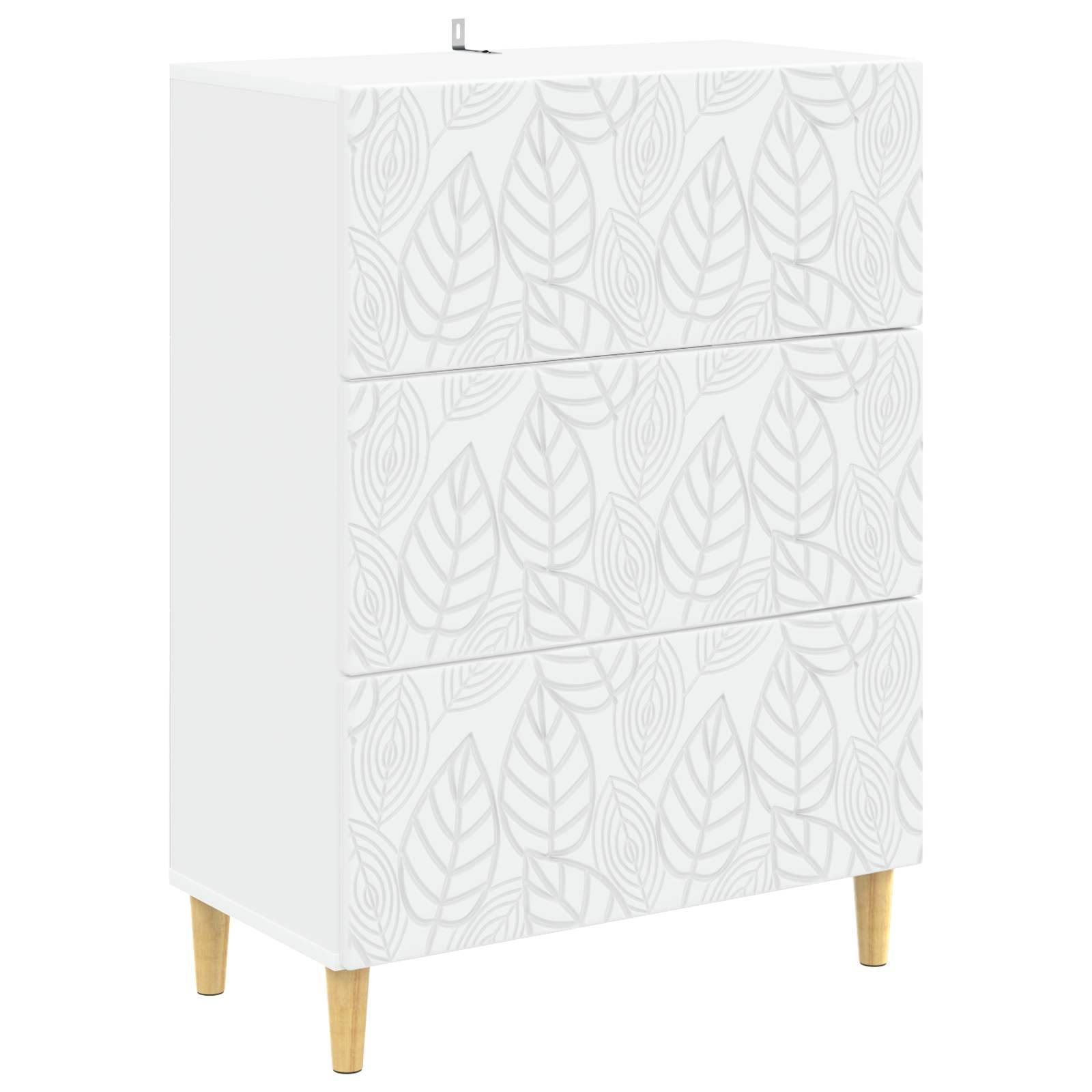 vidaXL Schubladenschrank Weiß 66 x 34,5 x 90 cm Holzwerkstoff
