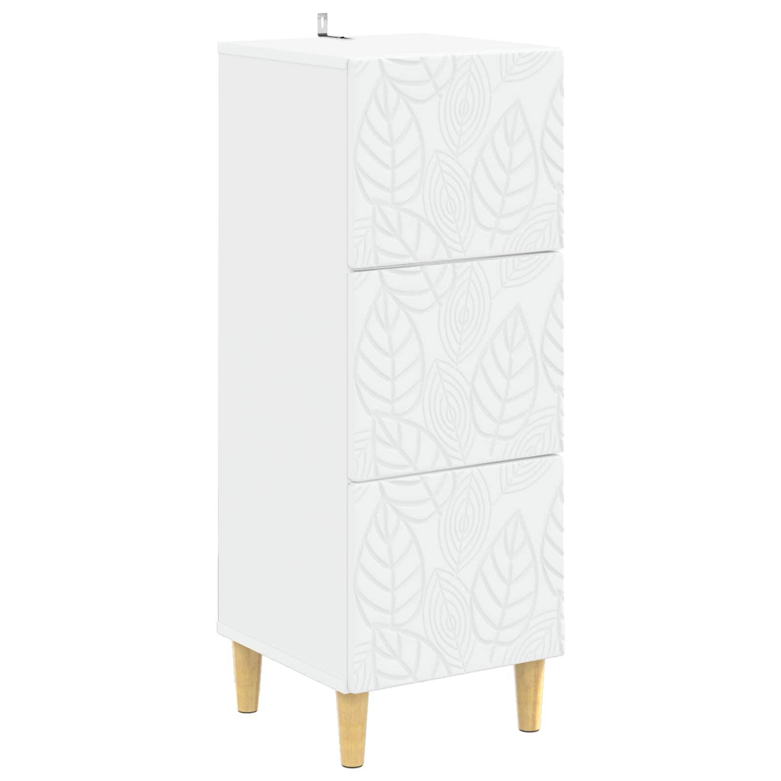 vidaXL Schubladenschrank Weiß 33 x 34,5 x 90 cm Holzwerkstoff