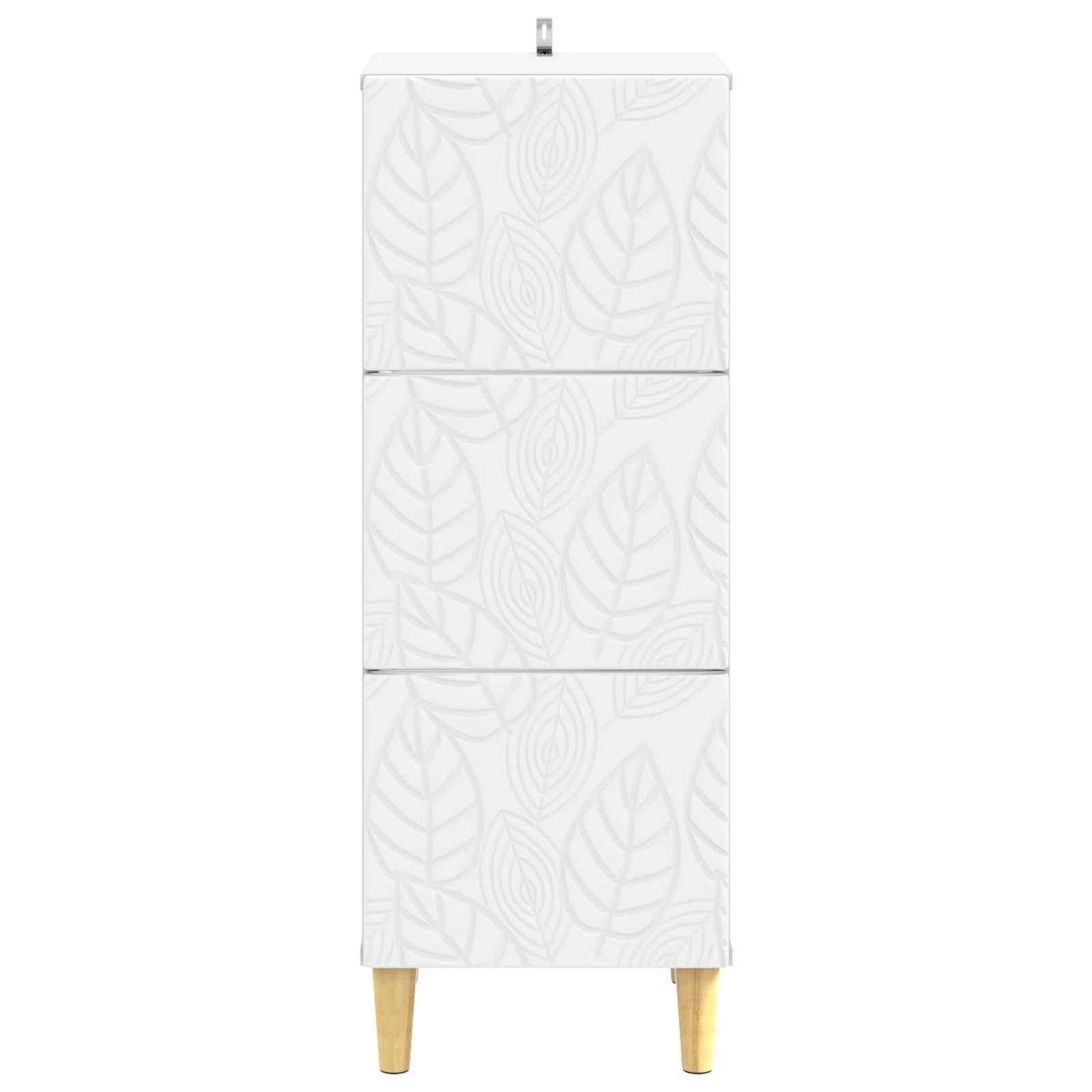 vidaXL Schubladenschrank Weiß 33 x 34,5 x 90 cm Holzwerkstoff