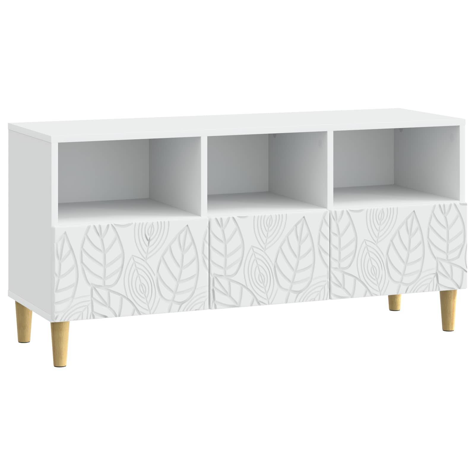 vidaXL TV-Schränk 102 x 34,5 x 50 cm Weiß Holzwerkstoff