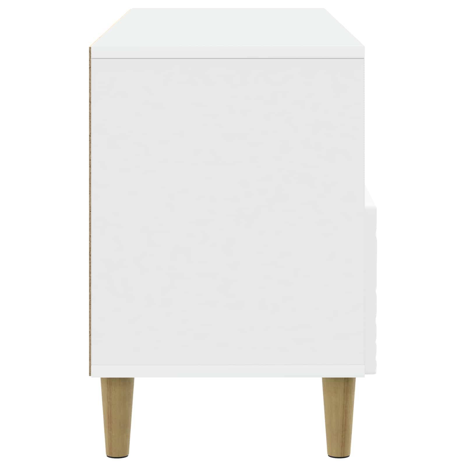 vidaXL TV-Schränk 102 x 34,5 x 50 cm Weiß Holzwerkstoff