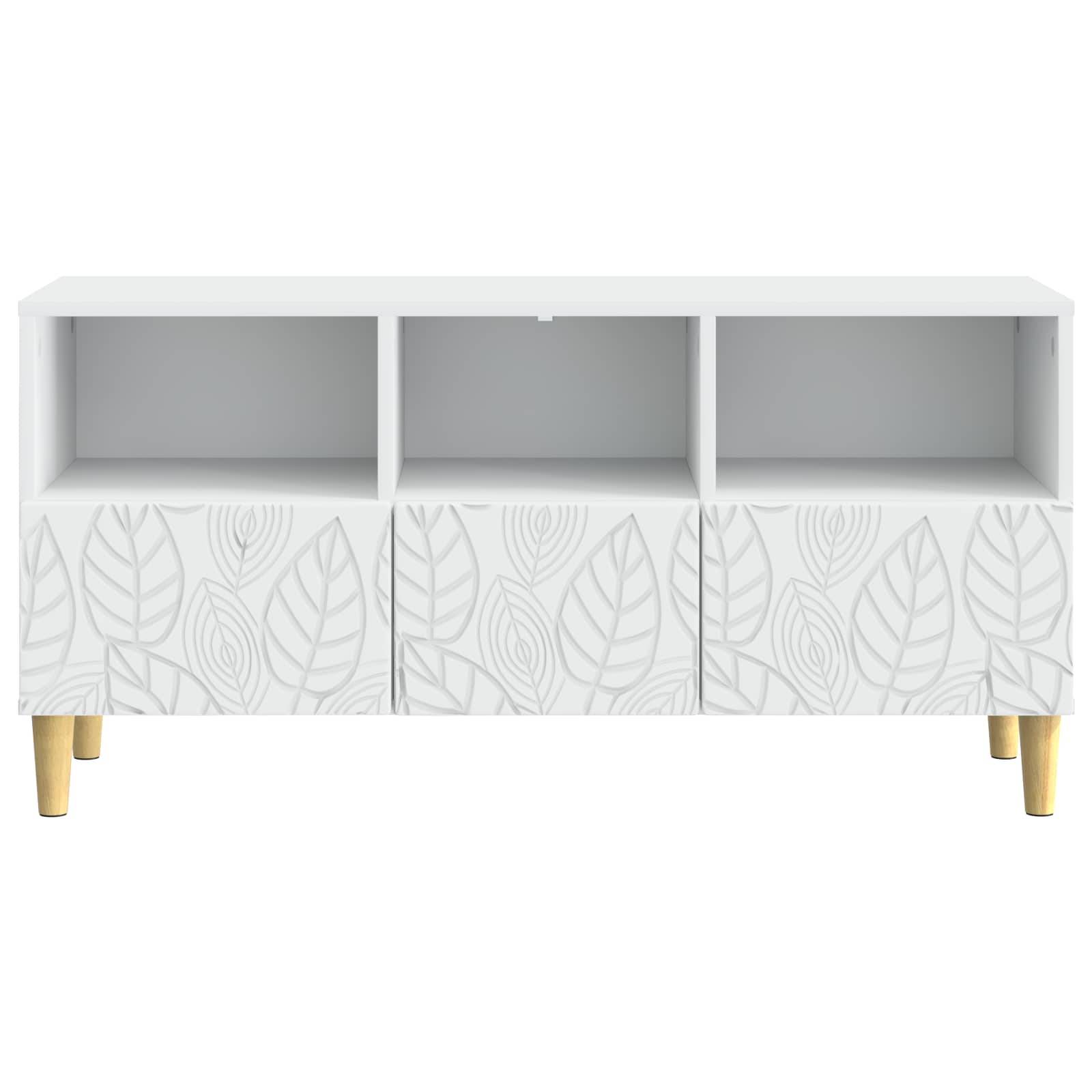 vidaXL TV-Schränk 102 x 34,5 x 50 cm Weiß Holzwerkstoff