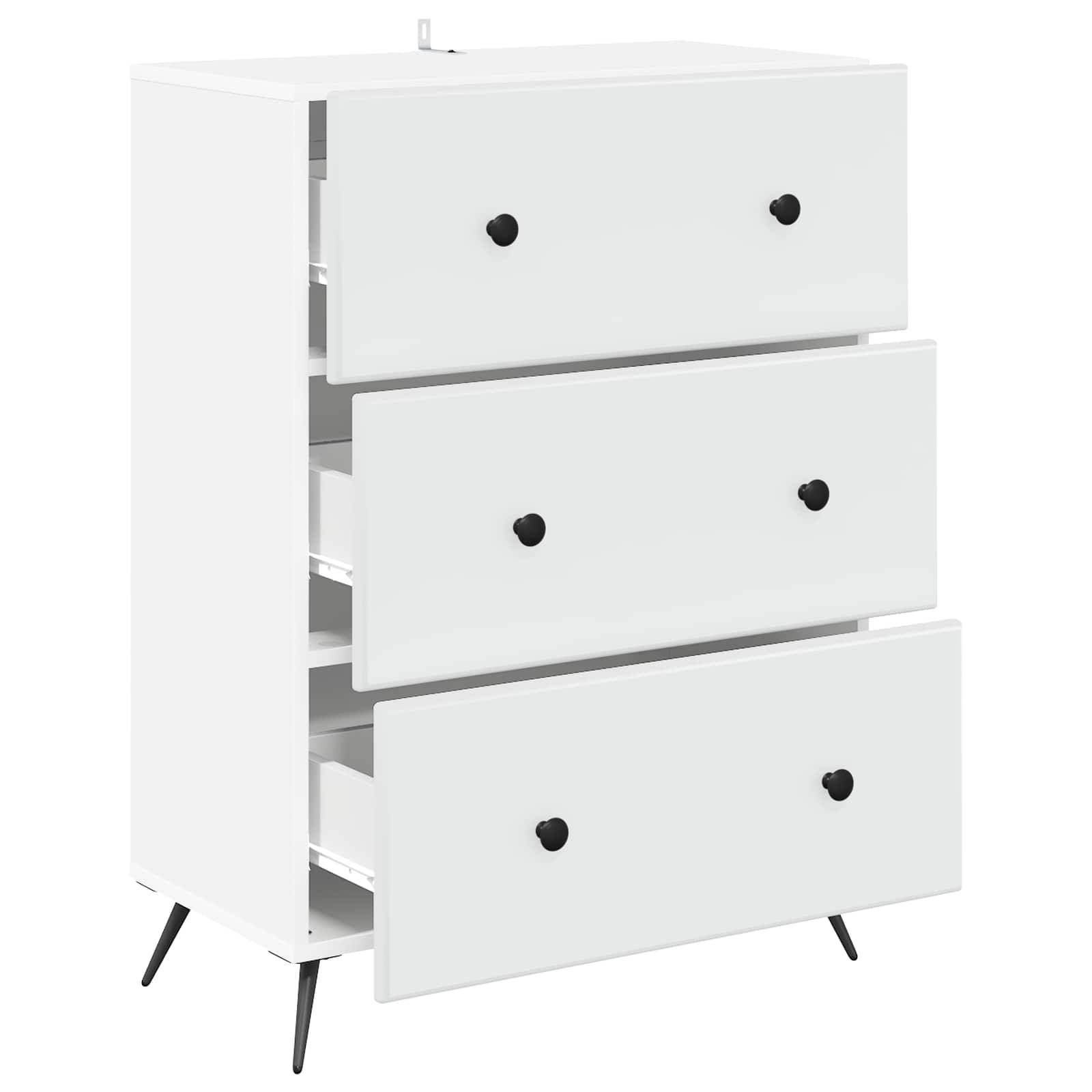vidaXL Schubladenschrank Weiß 66 x 34,5 x 90 cm Holzwerkstoff