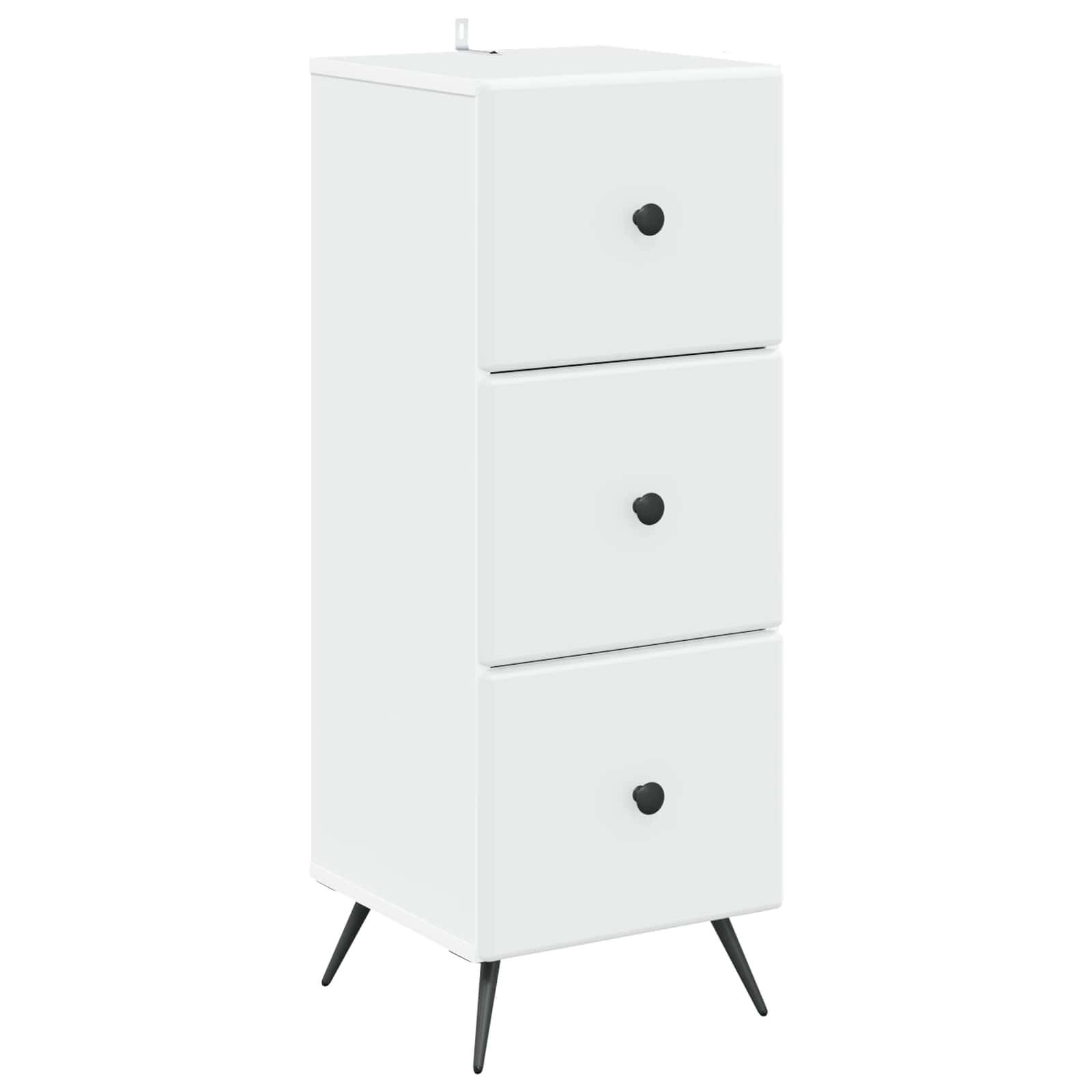 vidaXL Schubladenschrank Weiß 33 x 34,5 x 90 cm Holzwerkstoff