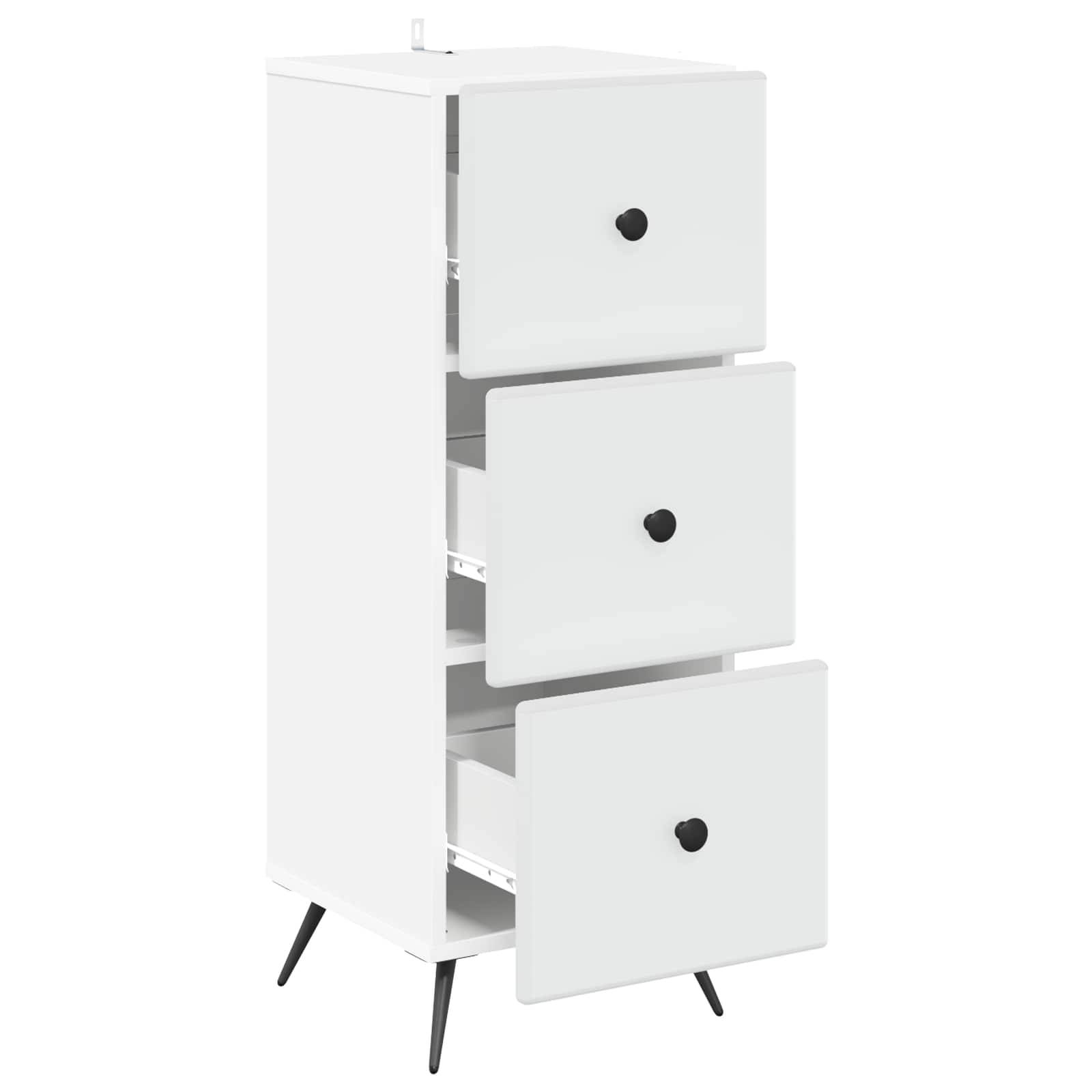 vidaXL Schubladenschrank Weiß 33 x 34,5 x 90 cm Holzwerkstoff