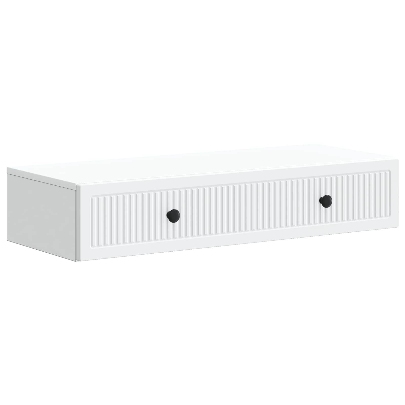 vidaXL Wandmontierter Beistelltisch Weiß 87,5 x 34,5 x 17 cm