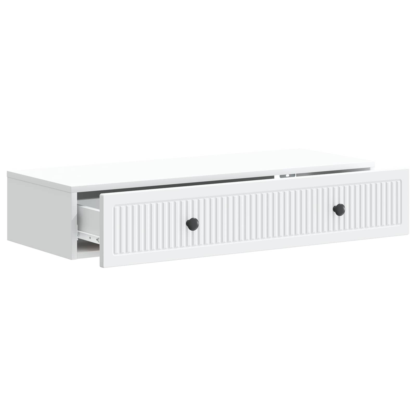 vidaXL Wandmontierter Beistelltisch Weiß 87,5 x 34,5 x 17 cm