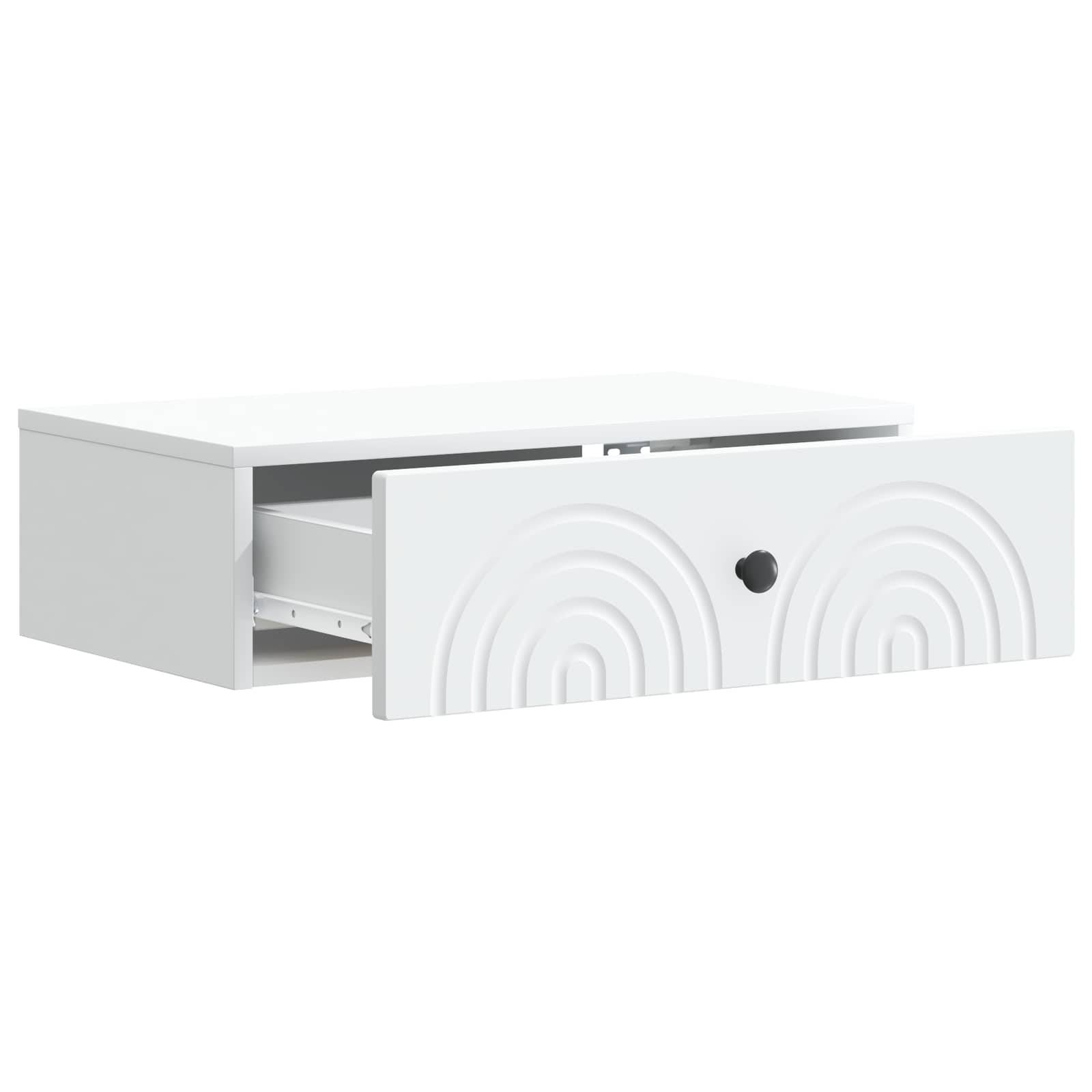 vidaXL Wandmontierter Beistelltisch Weiß 59 x 34,5 x 17 cm