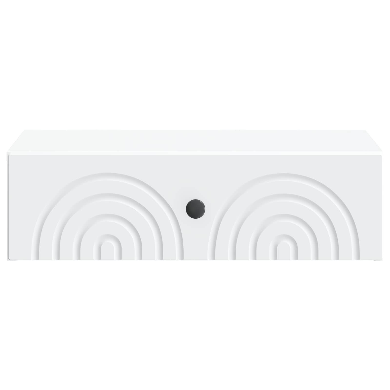 vidaXL Wandmontierter Beistelltisch Weiß 59 x 34,5 x 17 cm
