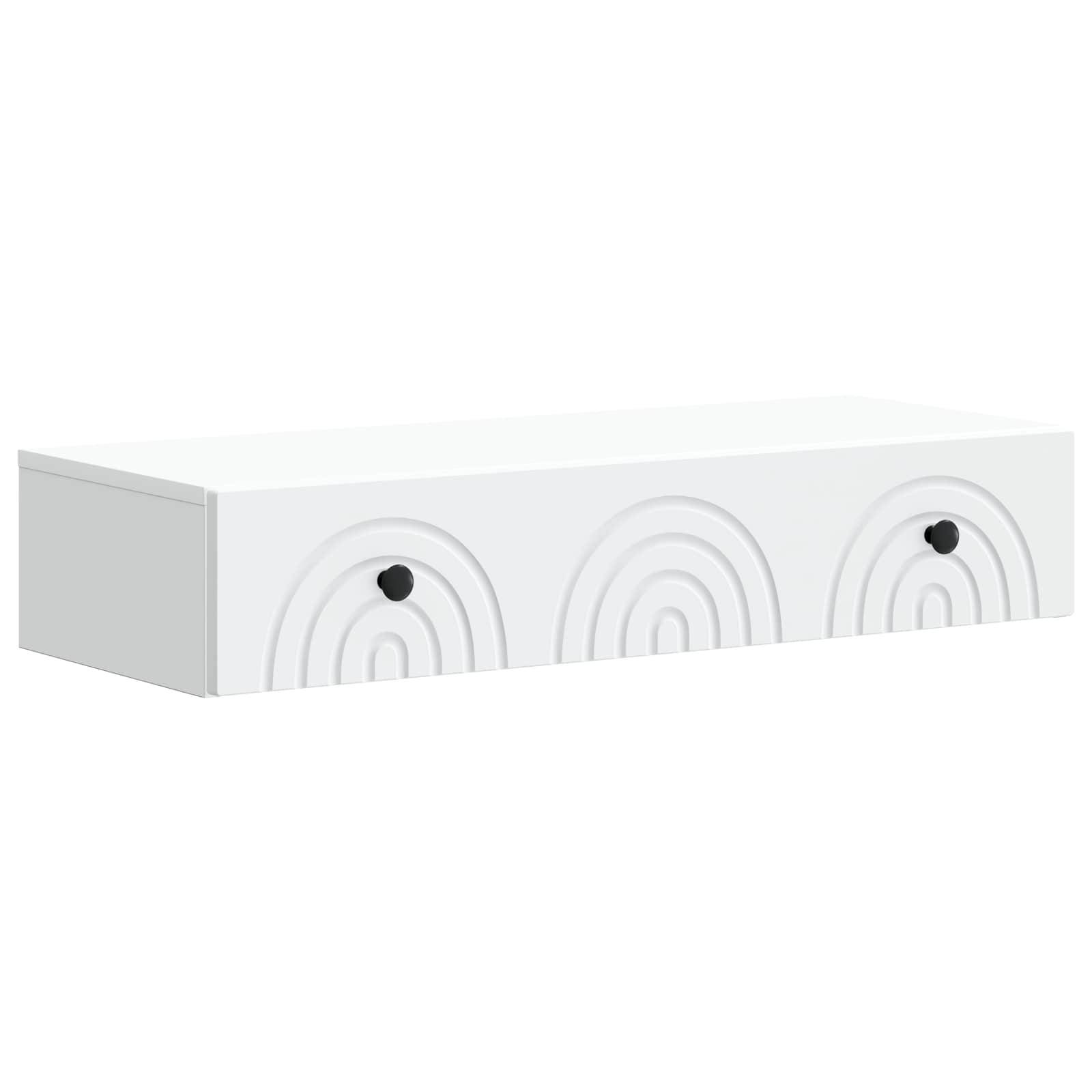 vidaXL Wandmontierter Beistelltisch Weiß 87,5 x 34,5 x 17 cm