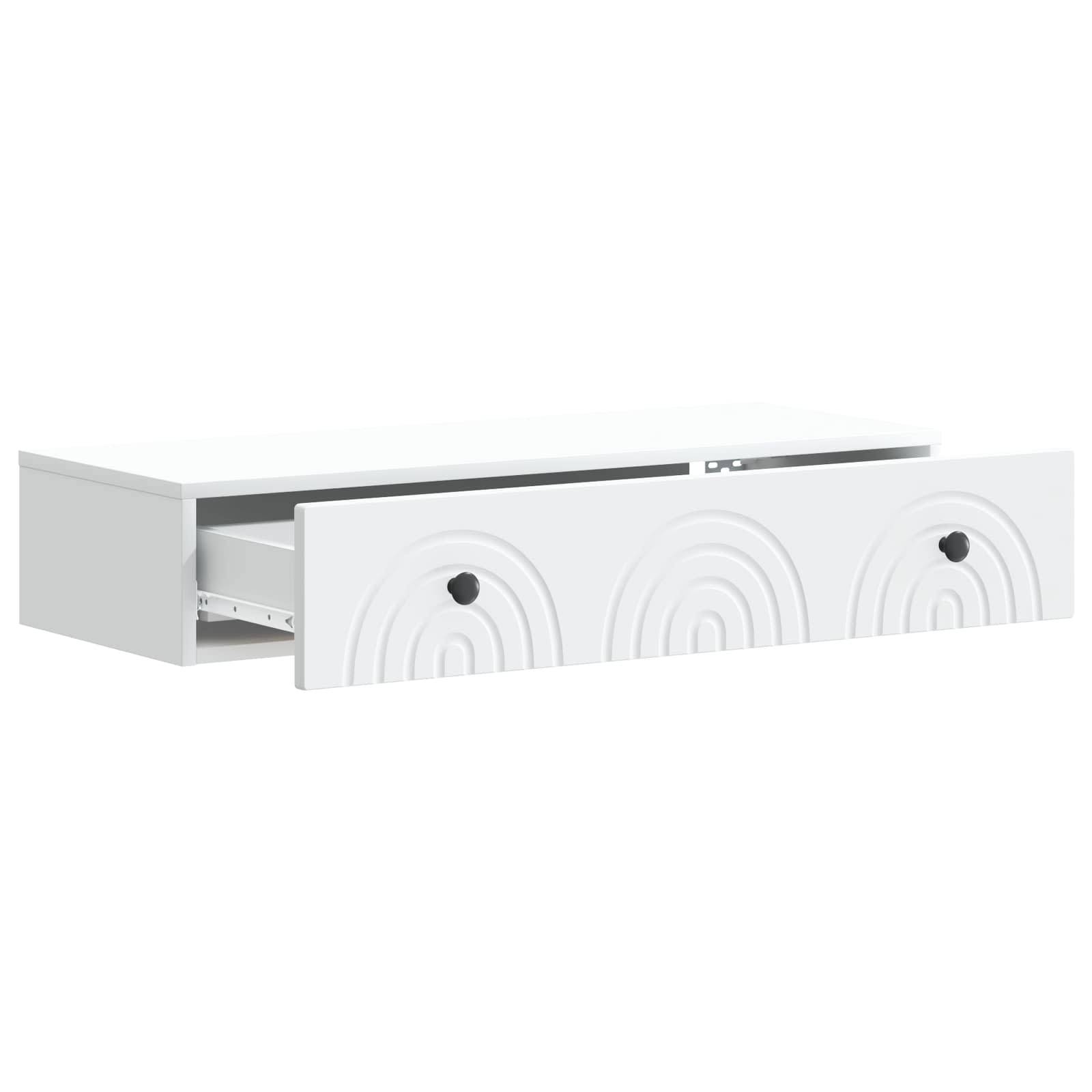 vidaXL Wandmontierter Beistelltisch Weiß 87,5 x 34,5 x 17 cm