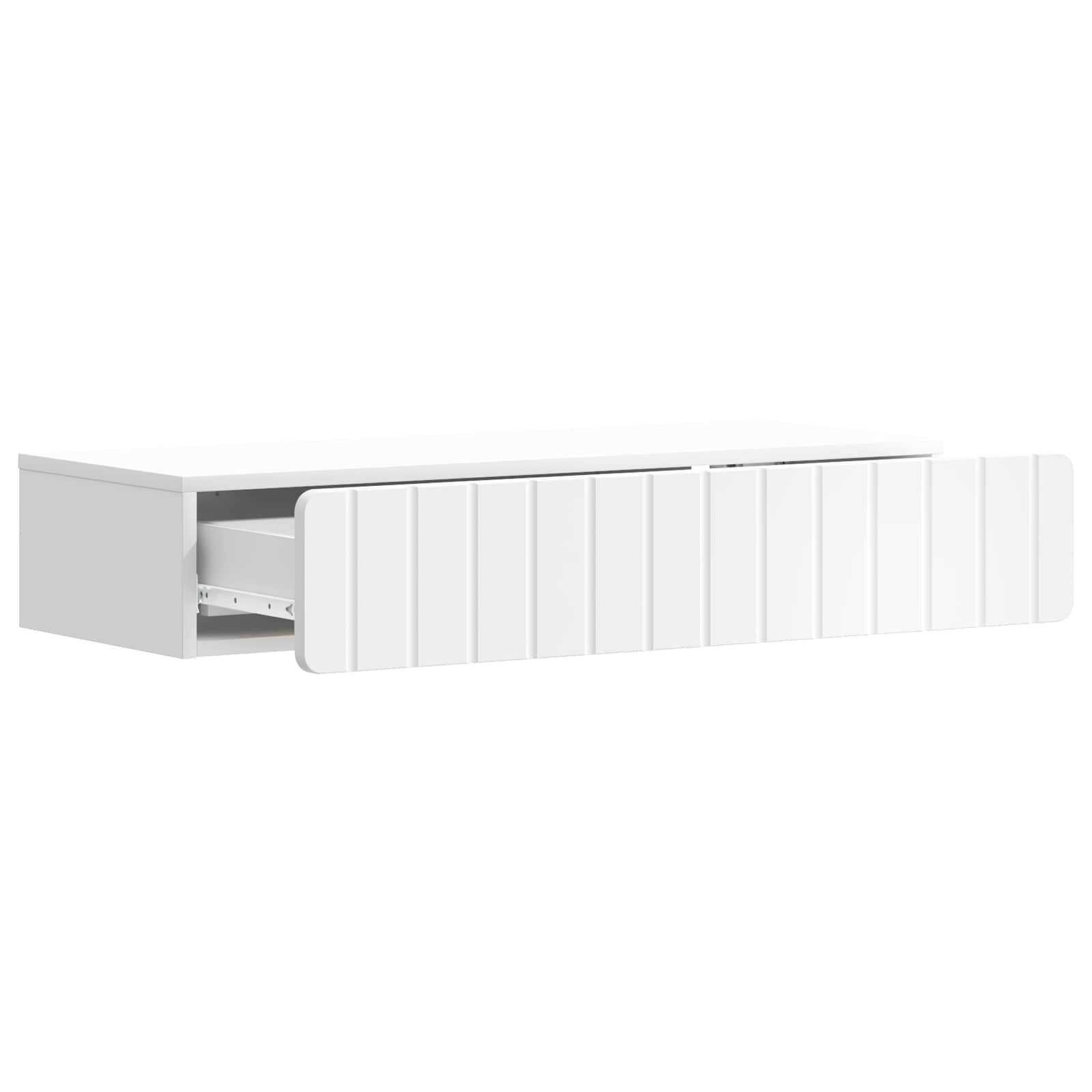 vidaXL Wandmontierter Beistelltisch Weiß 87,5 x 34,5 x 17 cm