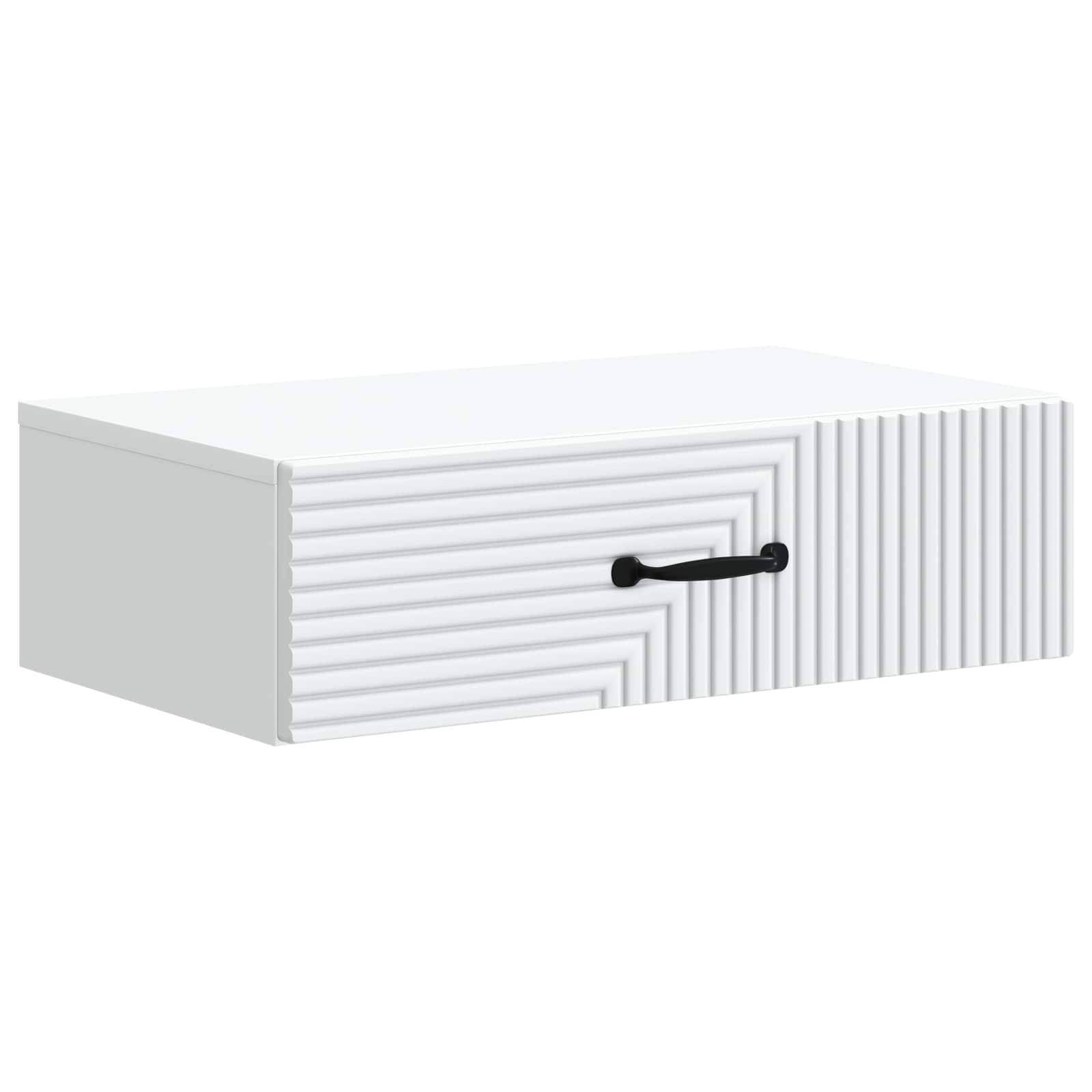 vidaXL Wandmontierter Beistelltisch Weiß 59 x 34,5 x 17 cm