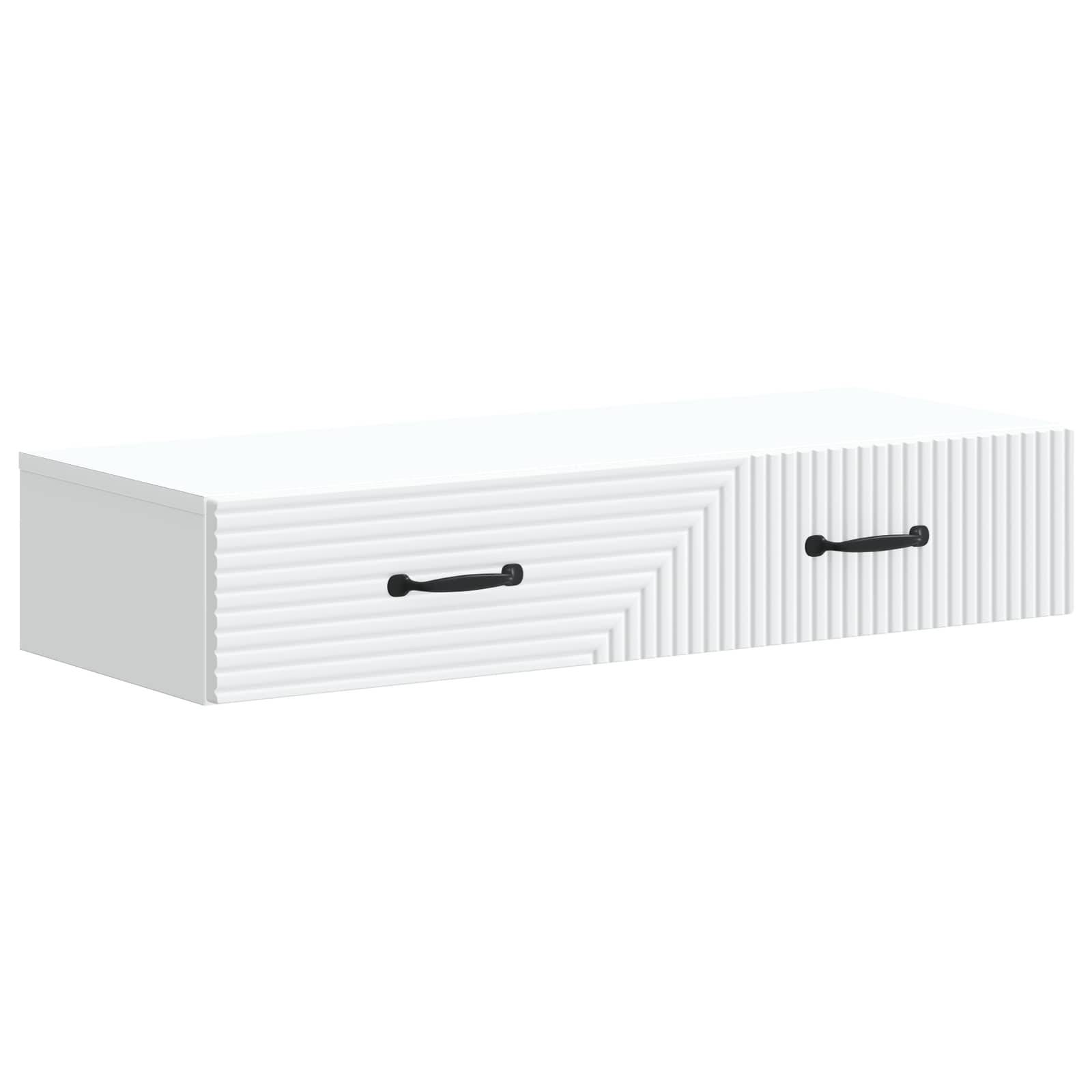 vidaXL Wandmontierter Beistelltisch Weiß 87,5 x 34,5 x 17 cm