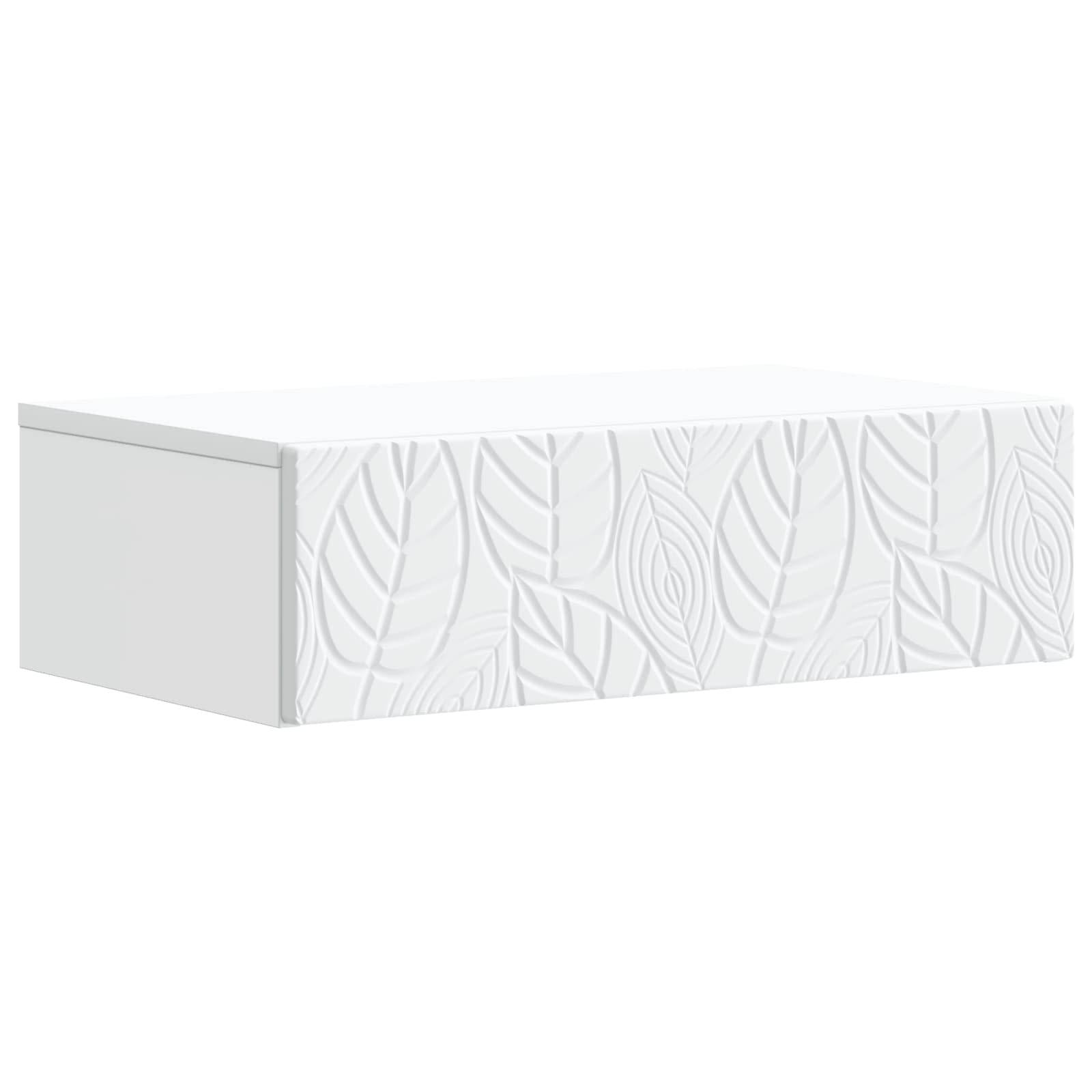 vidaXL Wandmontierter Beistelltisch Weiß 59 x 34,5 x 17 cm