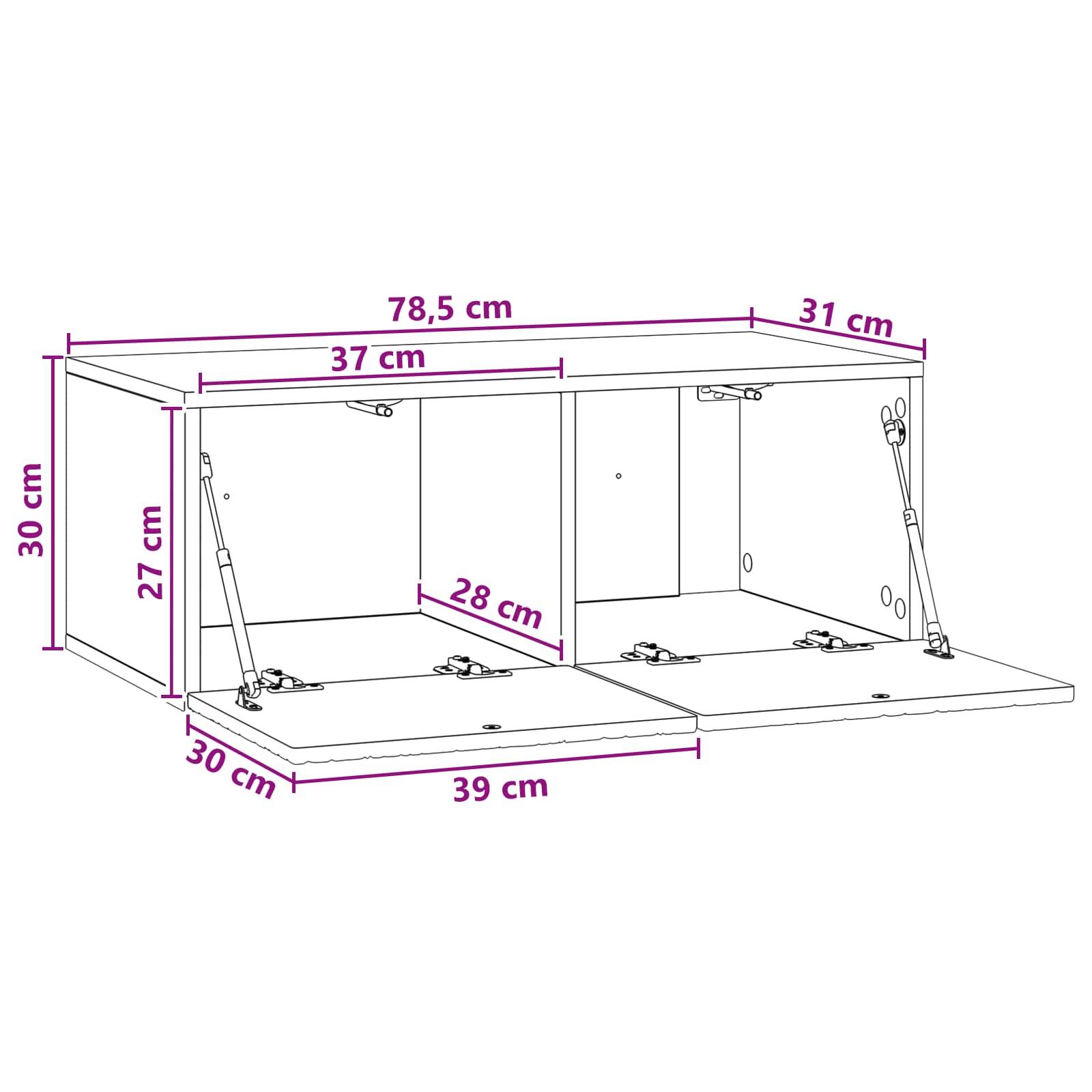 vidaXL Wandmontierter TV-Schrank 78,5 x 31 cm Weiß Holzwerkstoff