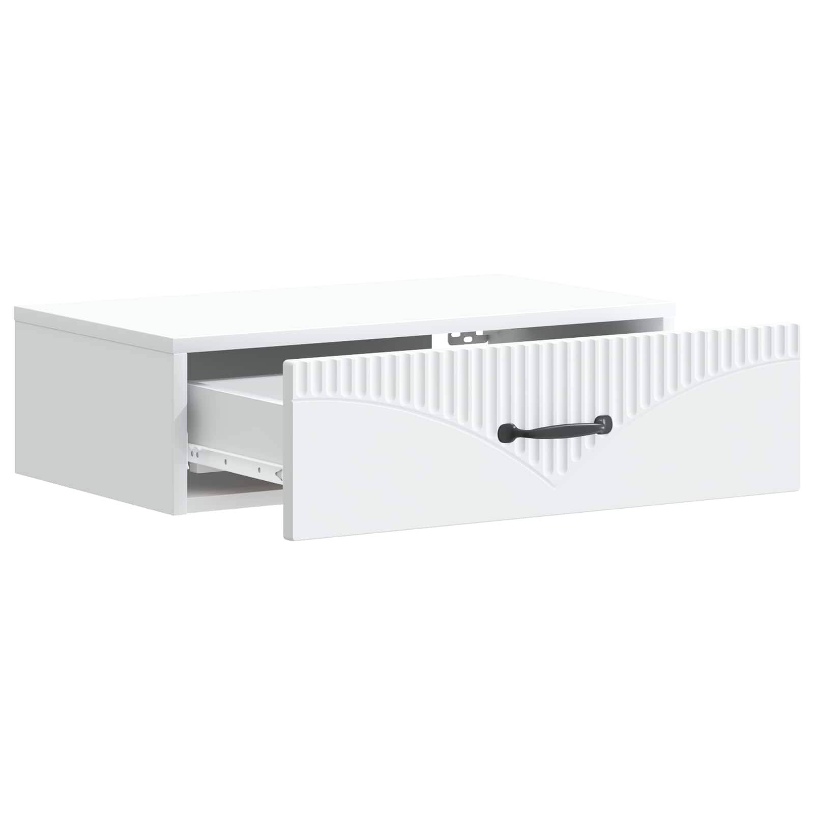 vidaXL Wandmontierter Beistelltisch Weiß 59 x 34,5 x 17 cm