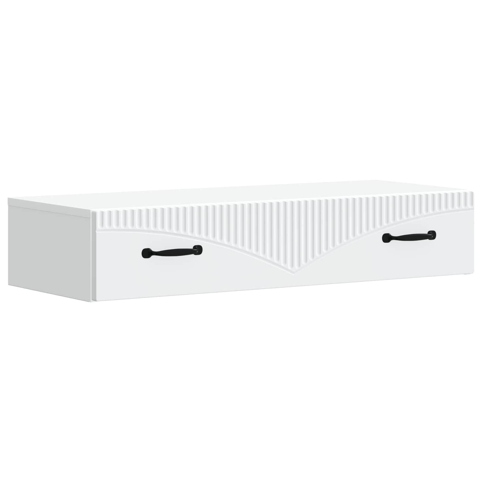 vidaXL Wandmontierter Beistelltisch Weiß 87,5 x 34,5 x 17 cm