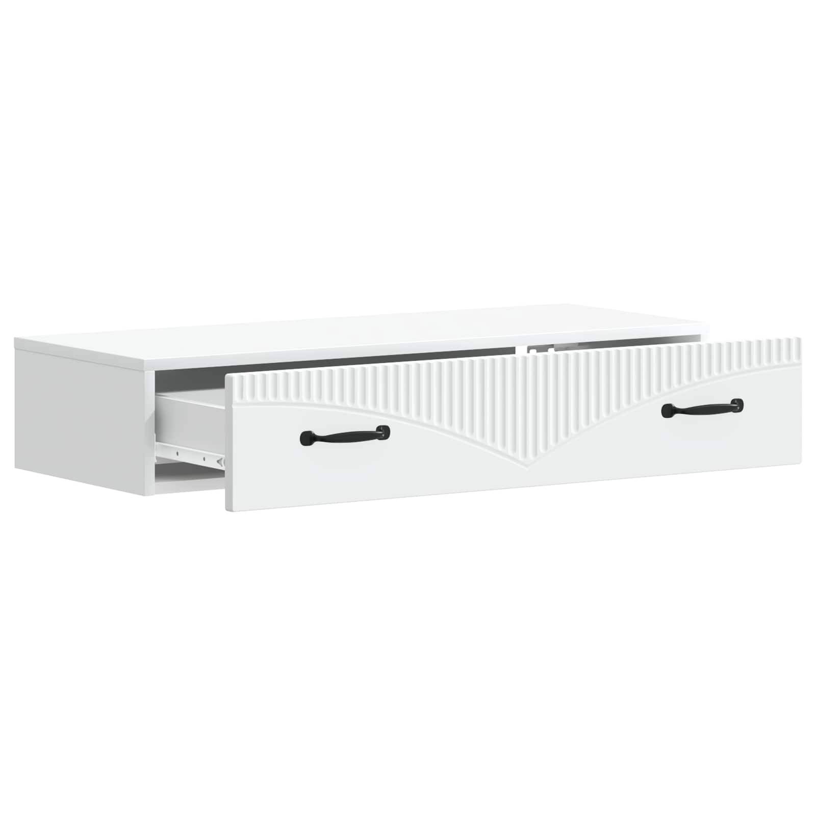 vidaXL Wandmontierter Beistelltisch Weiß 87,5 x 34,5 x 17 cm