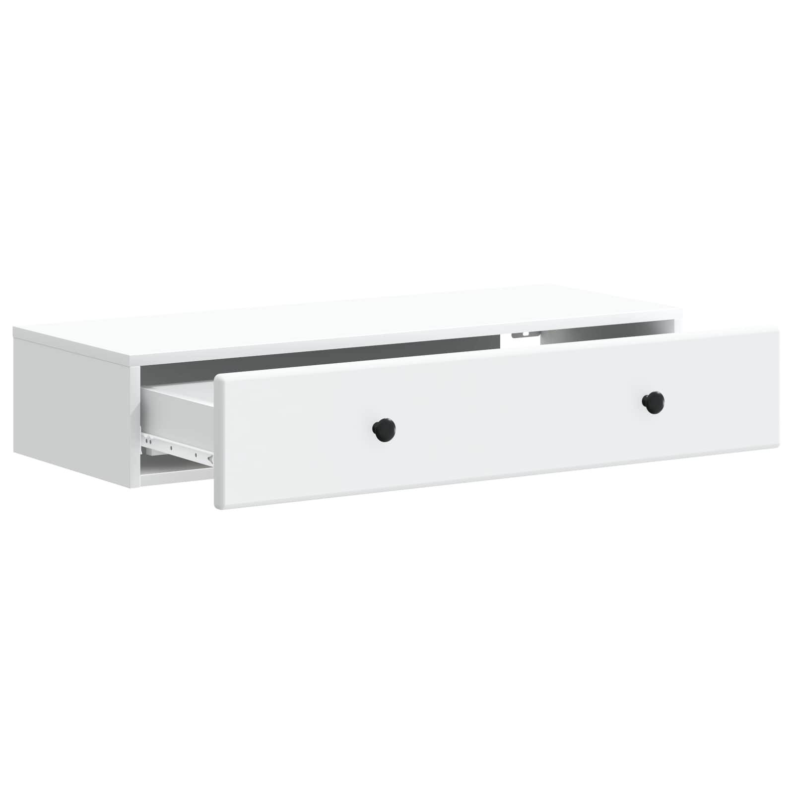 vidaXL Wandmontierter Beistelltisch Weiß 87,5 x 34,5 x 17 cm