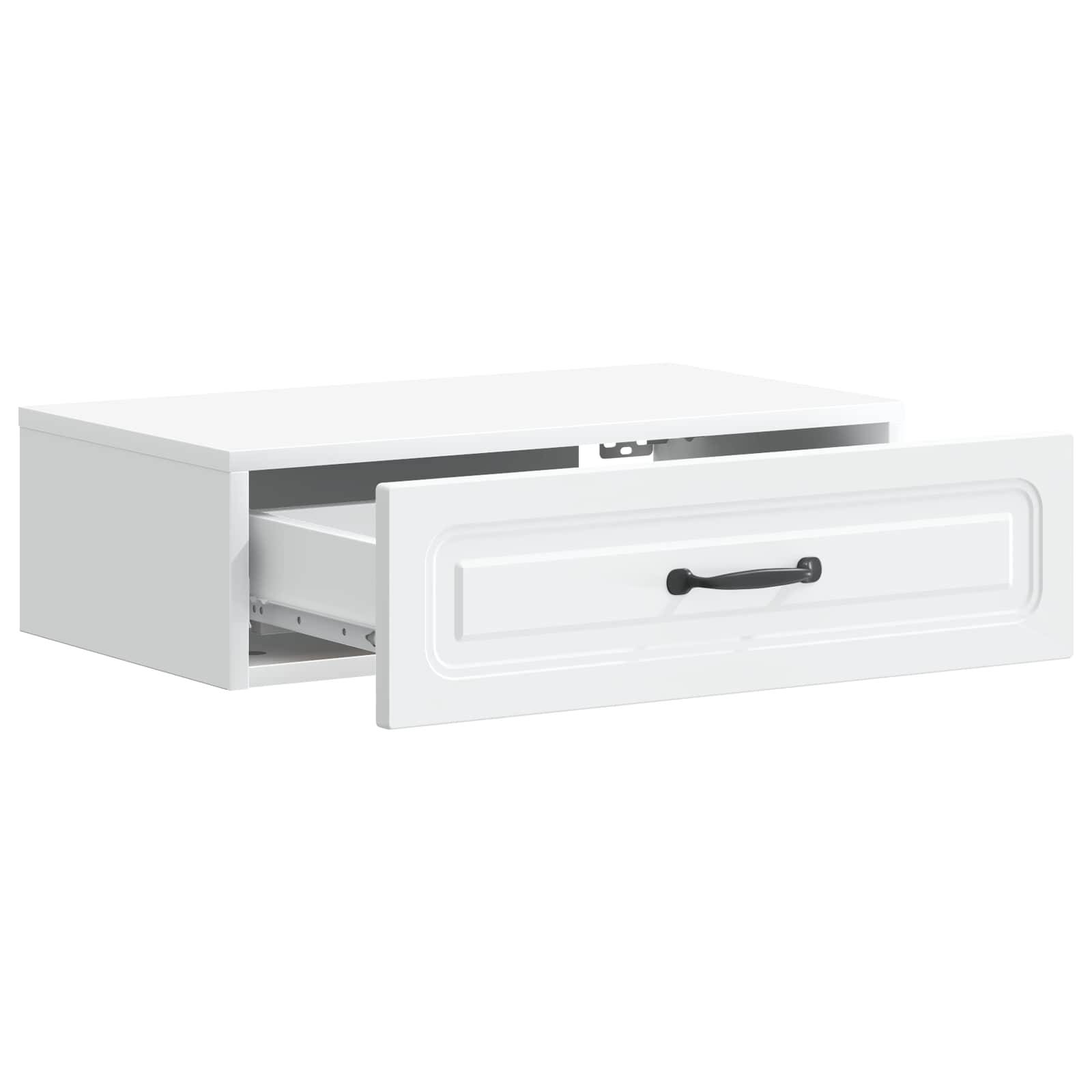 vidaXL Wandmontierter Beistelltisch Weiß 59 x 34,5 x 17 cm