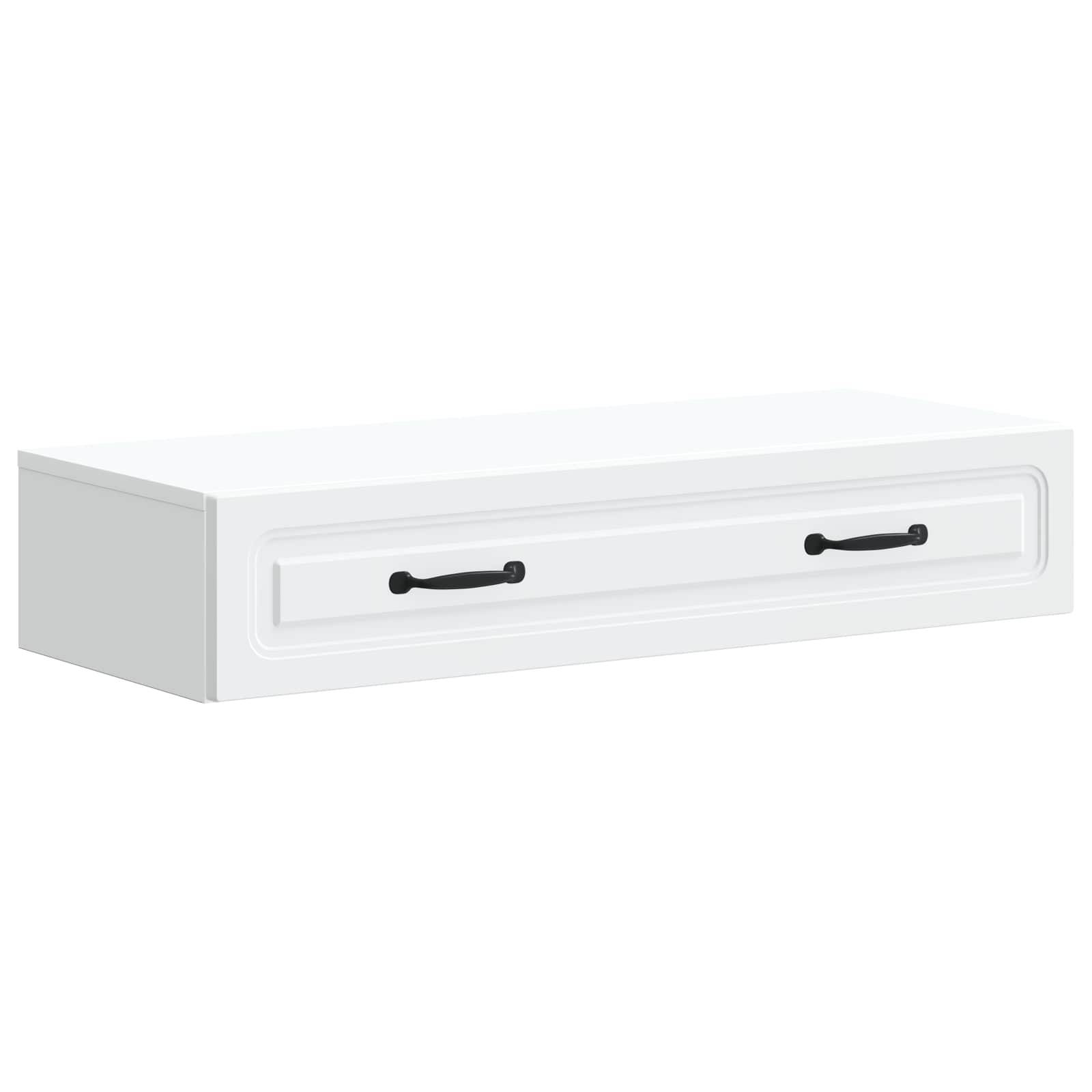 vidaXL Wandmontierter Beistelltisch Weiß 87,5 x 34,5 x 17 cm