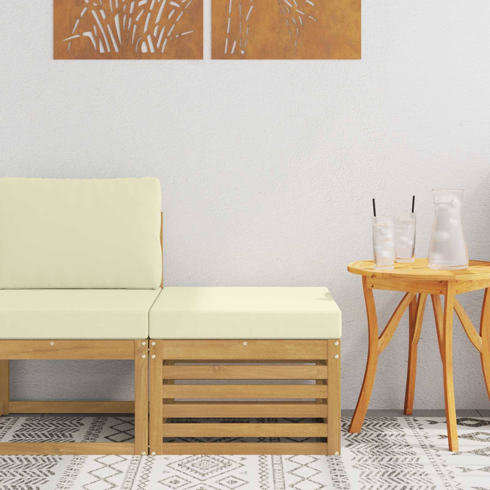 vidaXL Outdoor-Fußhocker Massivholz Akazie Weiß
