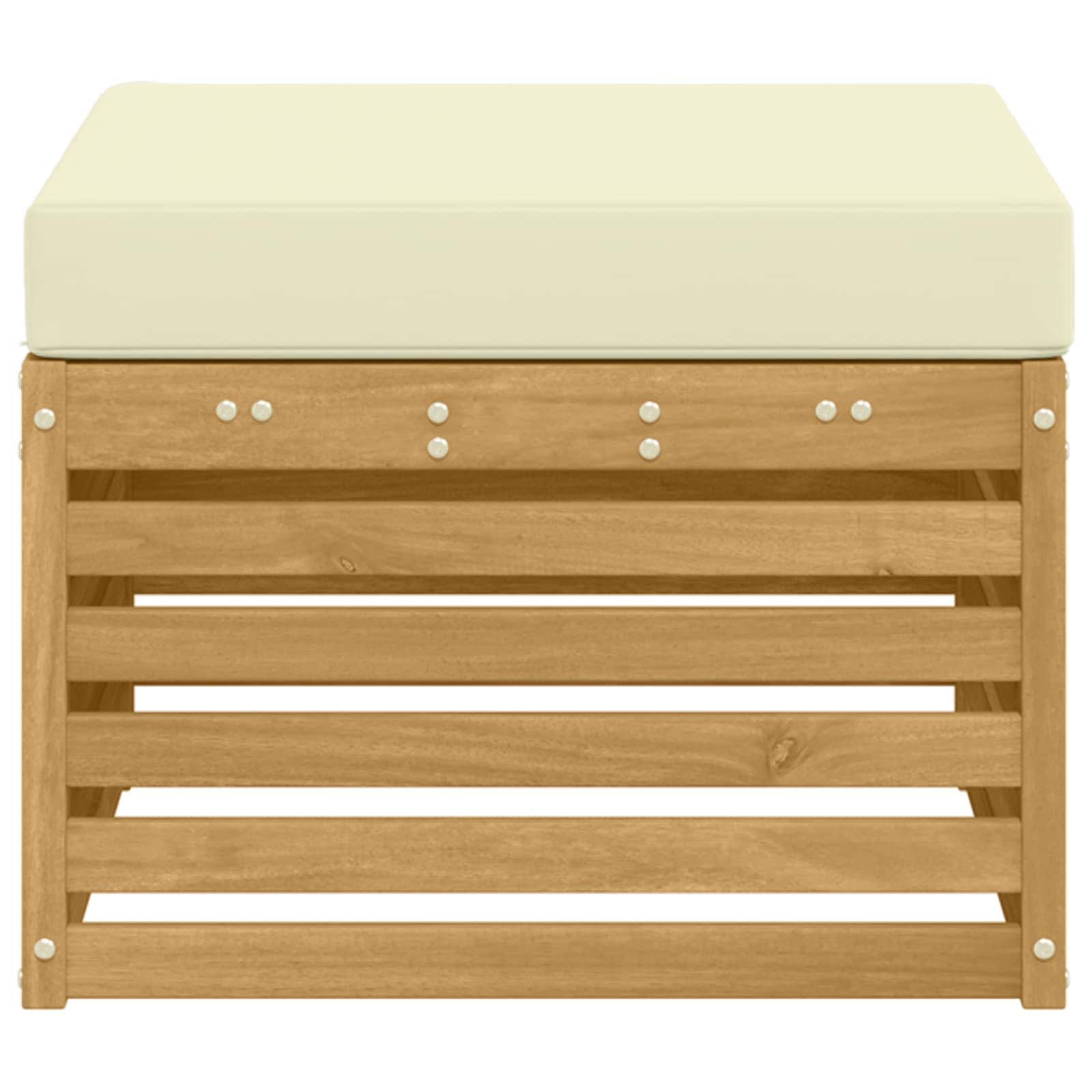 vidaXL Outdoor-Fußhocker Massivholz Akazie Weiß