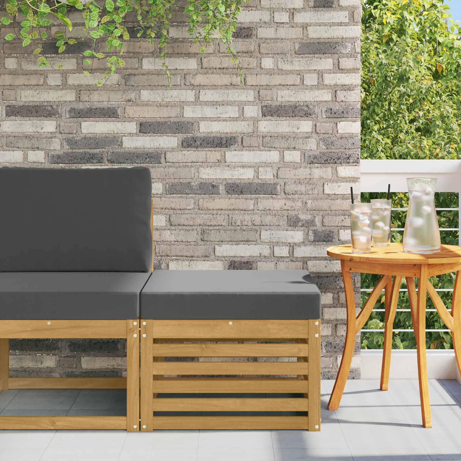 vidaXL Outdoor-Fußhocker Massivholz Akazie Weiß