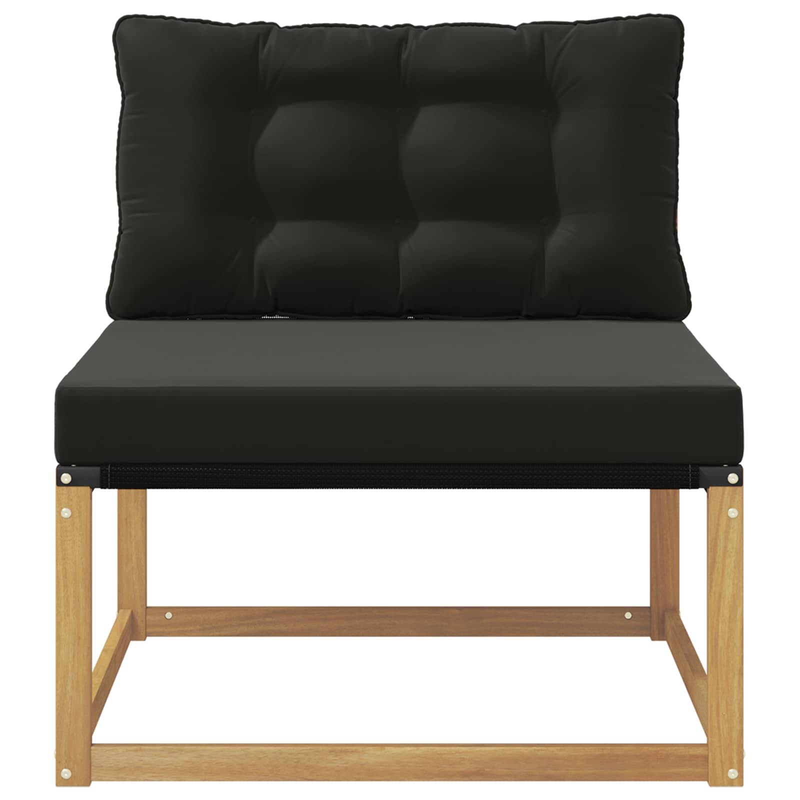 vidaXL Outdoor Mittelsofa mit Kissen Weiß 79 x 83 x 73 cm Stahl