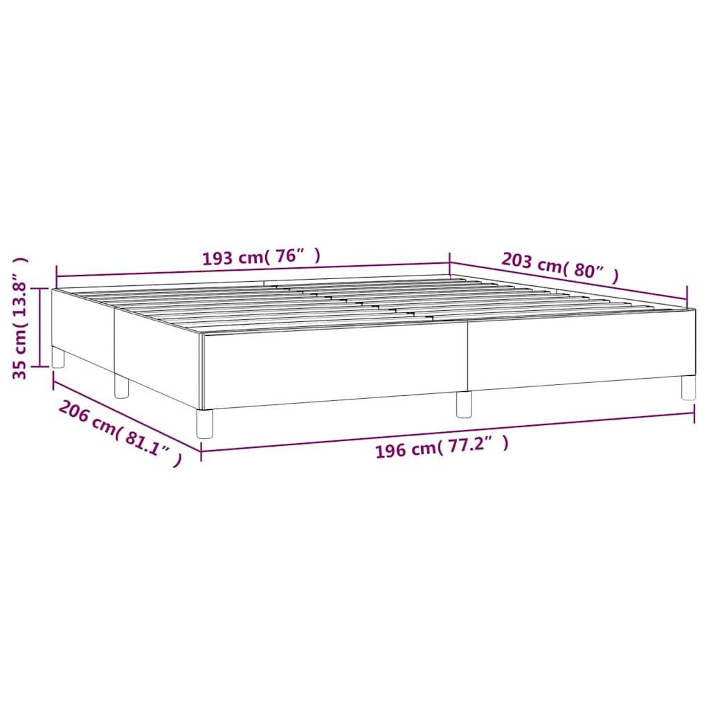 vidaXL Bettgestell ohne Matratze Hellgrau 193x203 cm King-Size Samt
