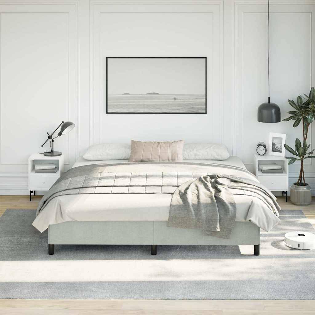 vidaXL Bettgestell ohne Matratze Hellgrau 193x203 cm King-Size Samt