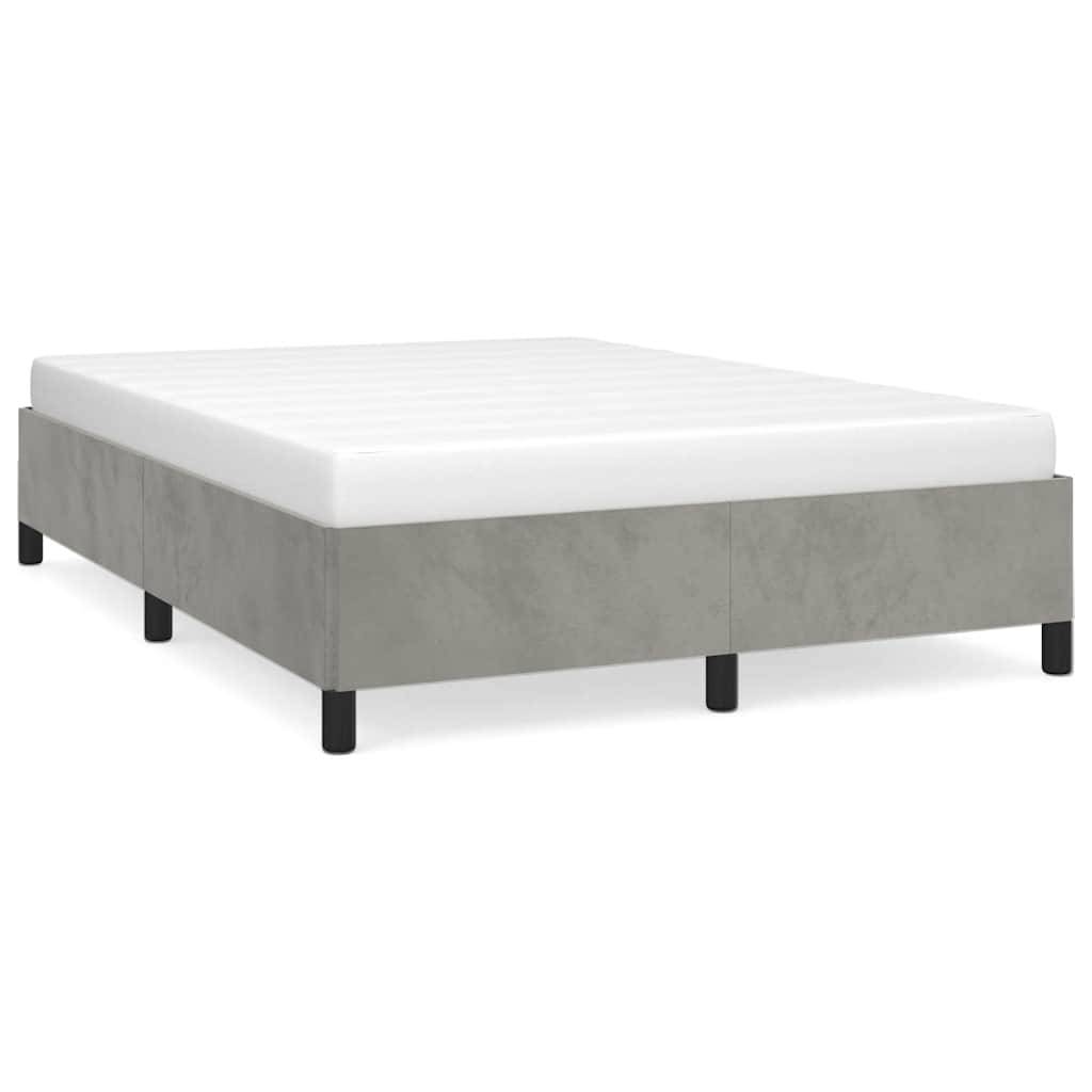 vidaXL Bettgestell ohne Matratze Hellgrau 152x203 cm Queen-Size Samt