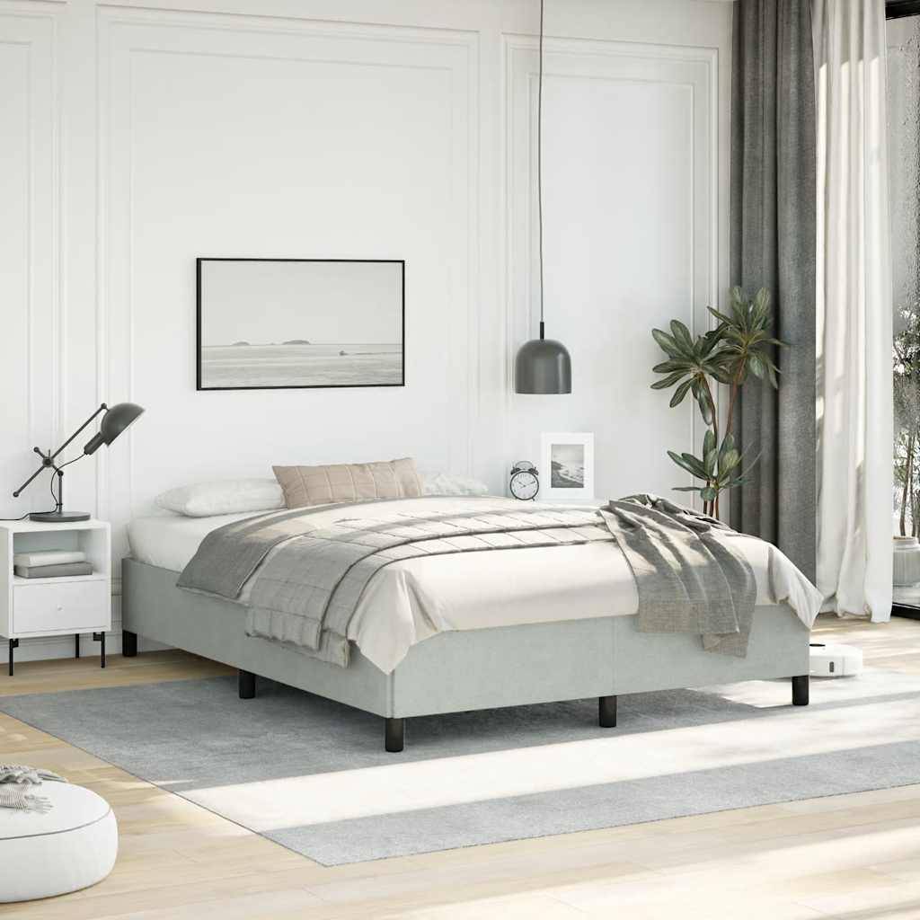 vidaXL Bettgestell ohne Matratze Hellgrau 152x203 cm Queen-Size Samt