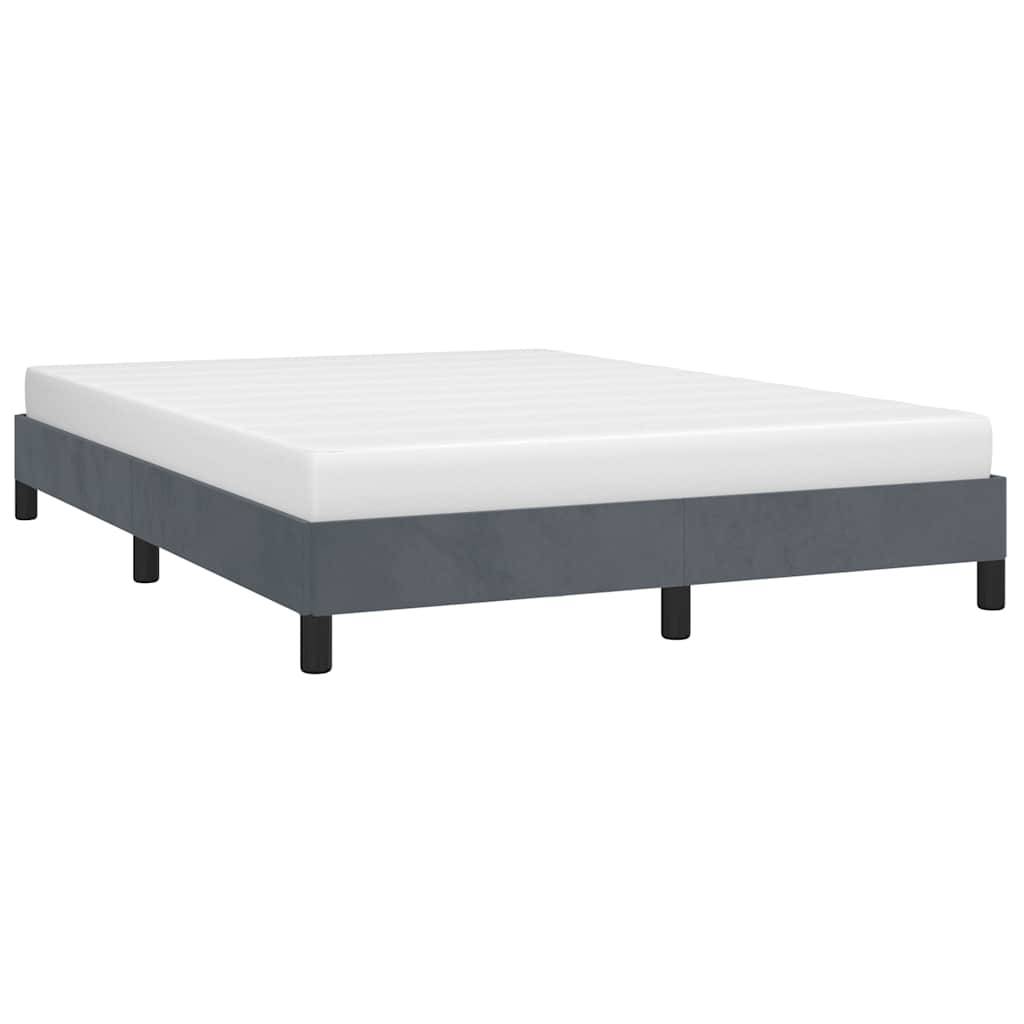 vidaXL Bettgestell ohne Matratze Dunkelgrau 137x190 cm Vollvelours