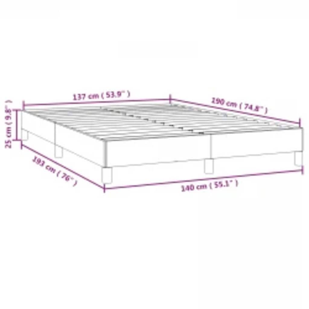 vidaXL Bettgestell ohne Matratze Dunkelgrau 137x190 cm Vollvelours