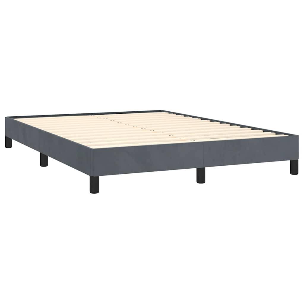 vidaXL Bettgestell ohne Matratze Dunkelgrau 137x190 cm Vollvelours