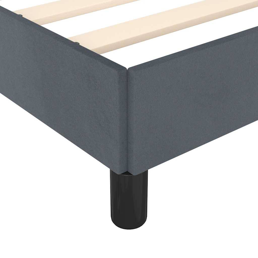 vidaXL Bettgestell ohne Matratze Dunkelgrau 137x190 cm Vollvelours